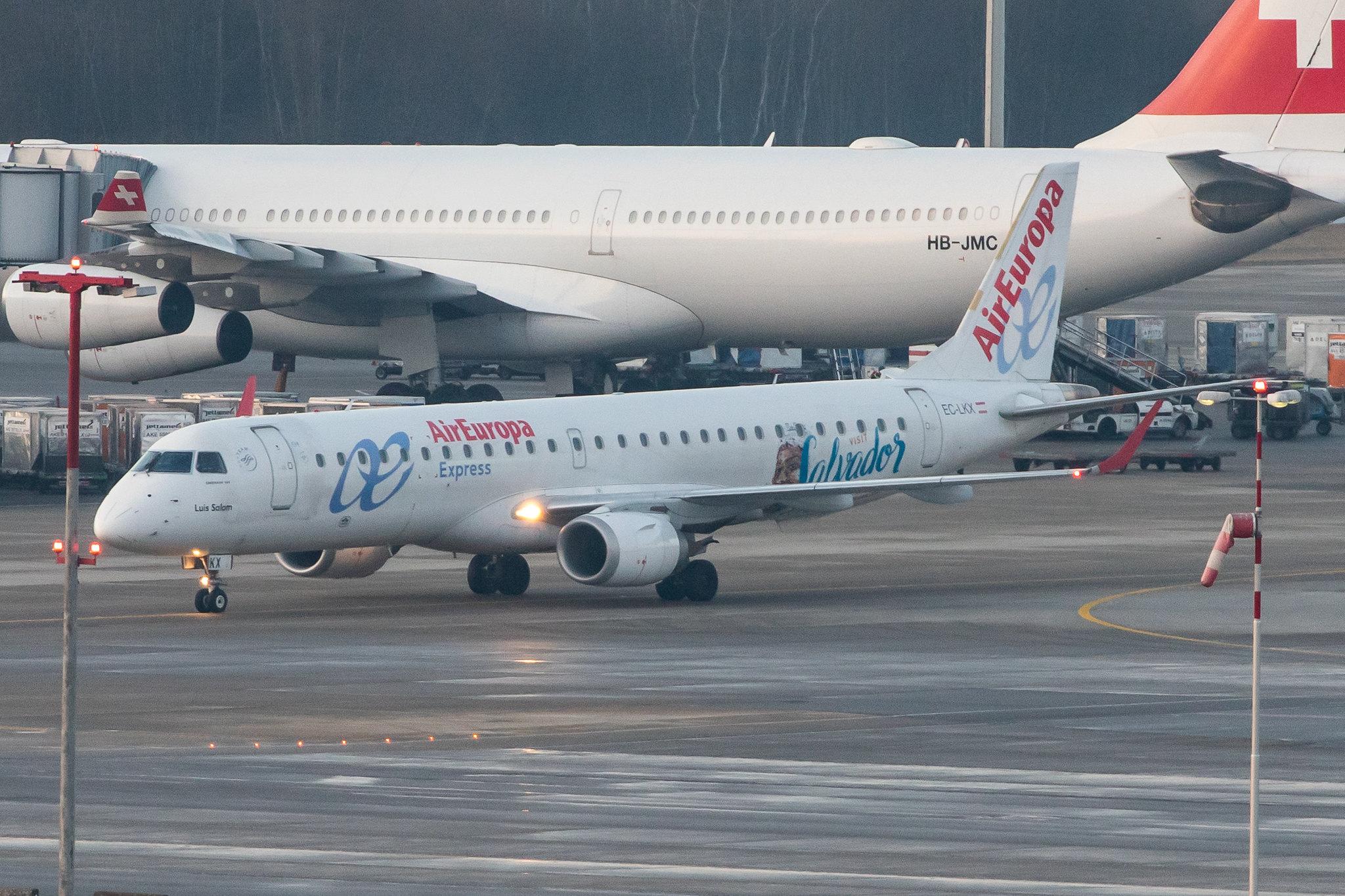 Flughafen Zürich: Air Europa (UX / AEA) | Operator: Air Europa Express |  Embraer E195LR E195 | EC-LKX | MSN 19000437