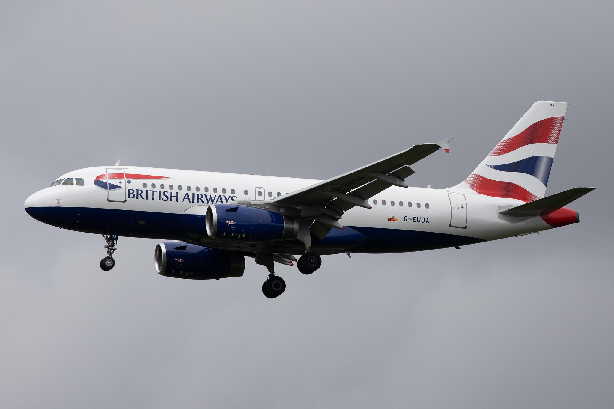 London Heathrow Airport: British Airways (BA / BAW) |  Airbus A319-131 A319 | G-EUOA | MSN 1513