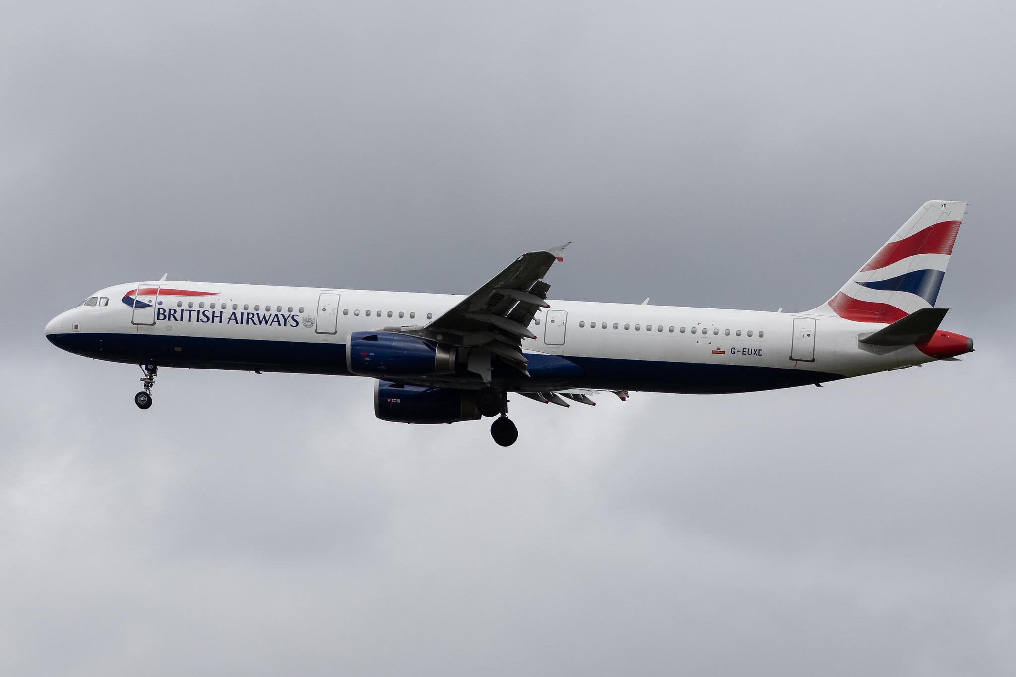 London Heathrow Airport: British Airways (BA / BAW) |  Airbus A321-231 A321 | G-EUXD | MSN 2320