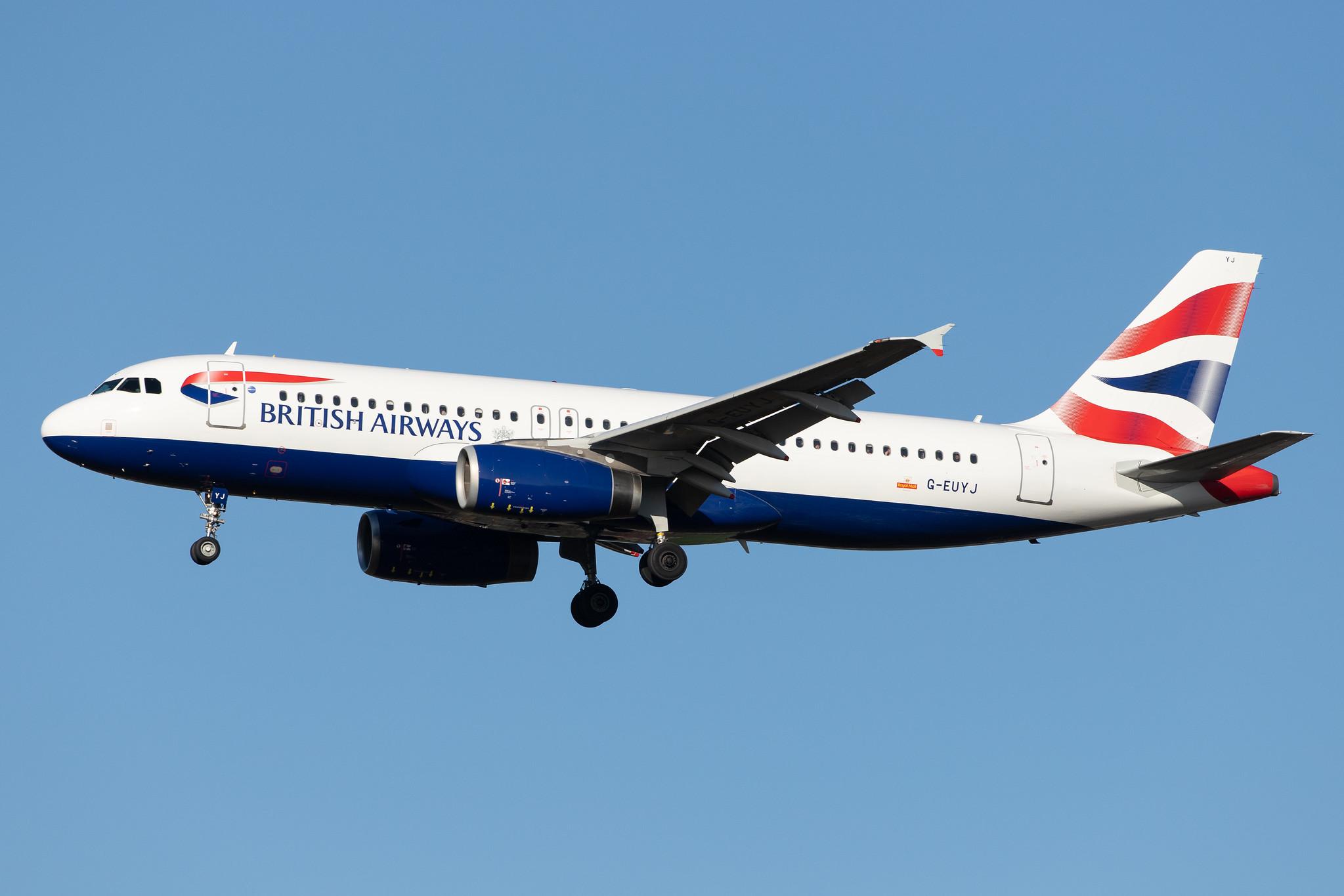London Heathrow Airport: British Airways (BA / BAW) |  Airbus A320-232 A320 | G-EUYJ | MSN 4464