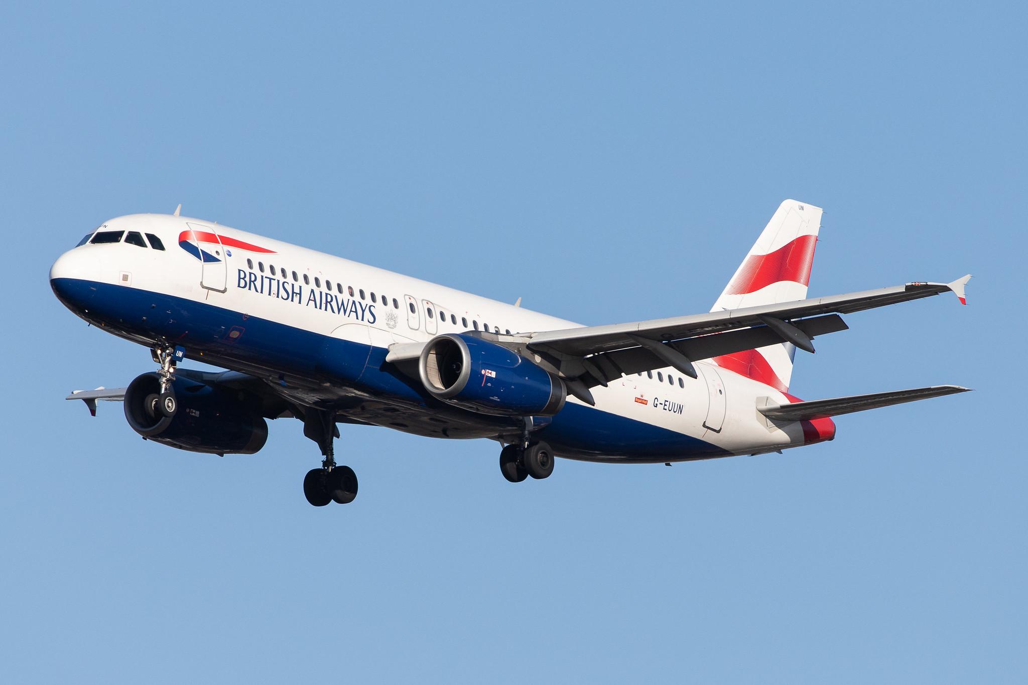 London Heathrow Airport: British Airways (BA / BAW) |  Airbus A320-232 A320 | G-EUUN | MSN 1910