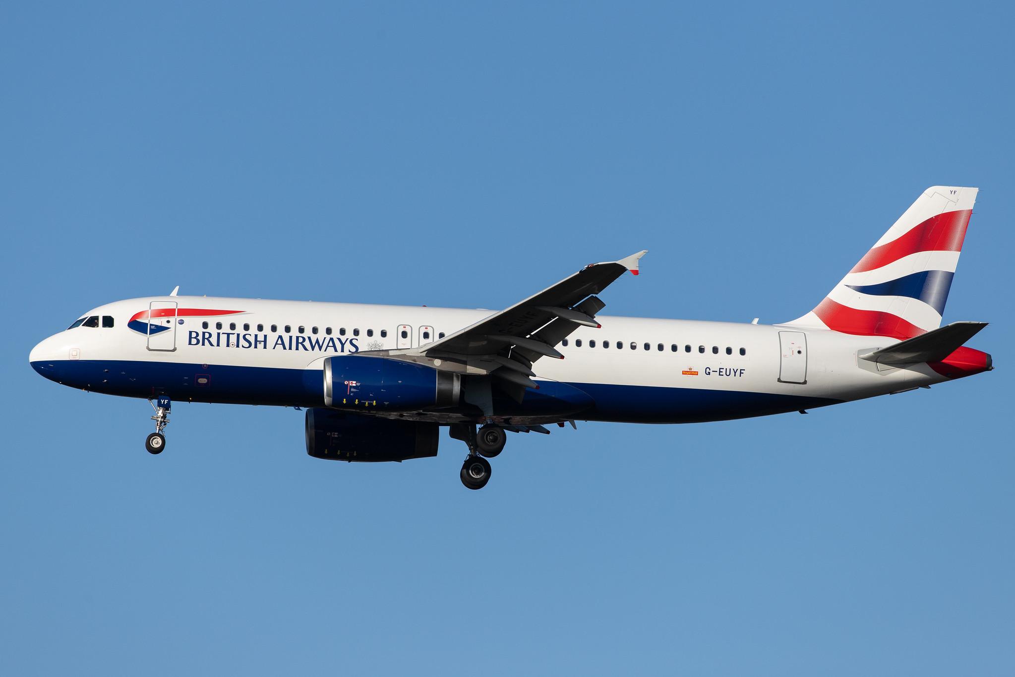 London Heathrow Airport: British Airways (BA / BAW) |  Airbus A320-232 A320 | G-EUYF | MSN 4185