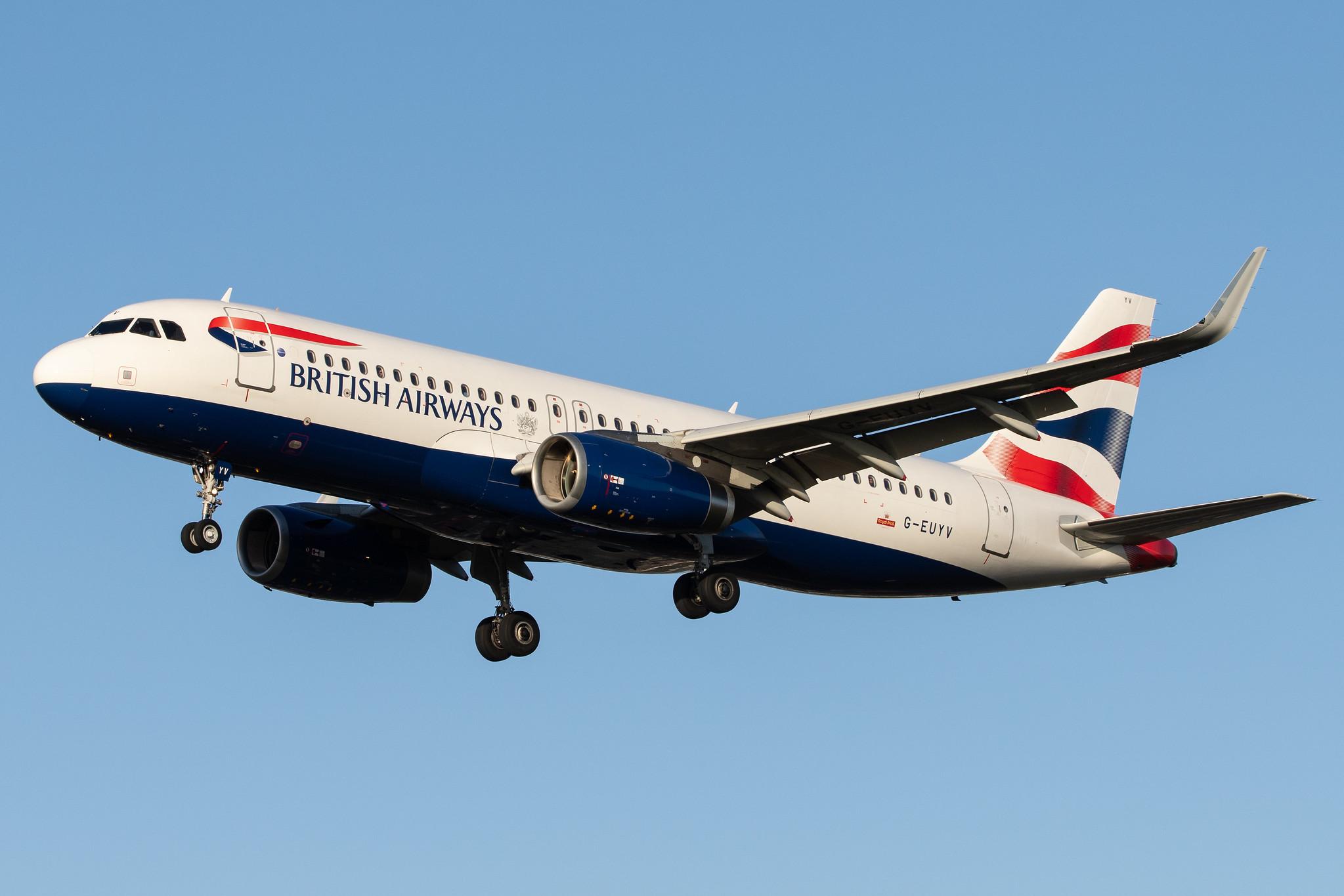 London Heathrow Airport: British Airways (BA / BAW) |  Airbus A320-232 A320 | G-EUYV | MSN 6091