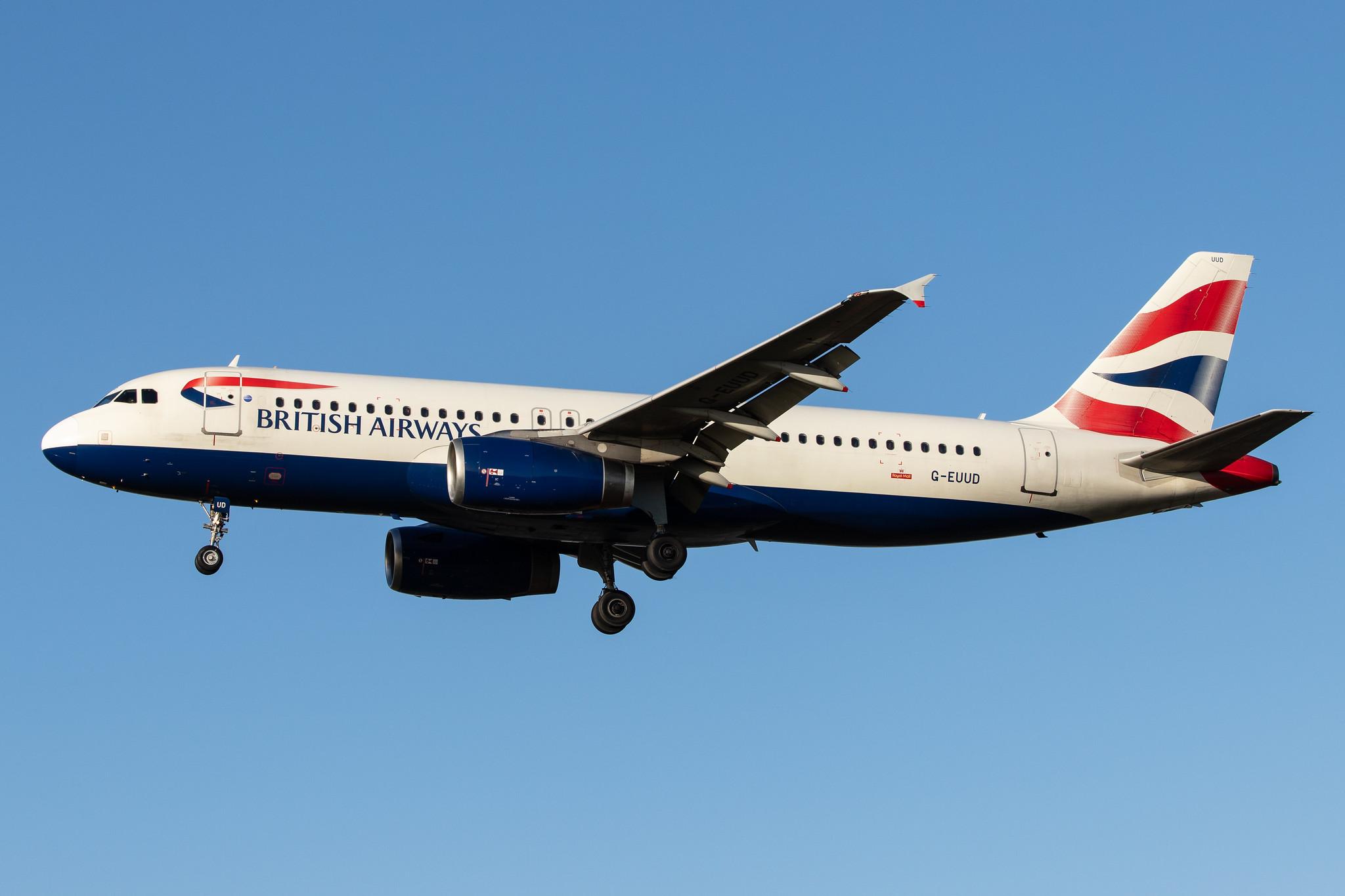 London Heathrow Airport: British Airways (BA / BAW) |  Airbus A320-232 A320 | G-EUUD | MSN 1760