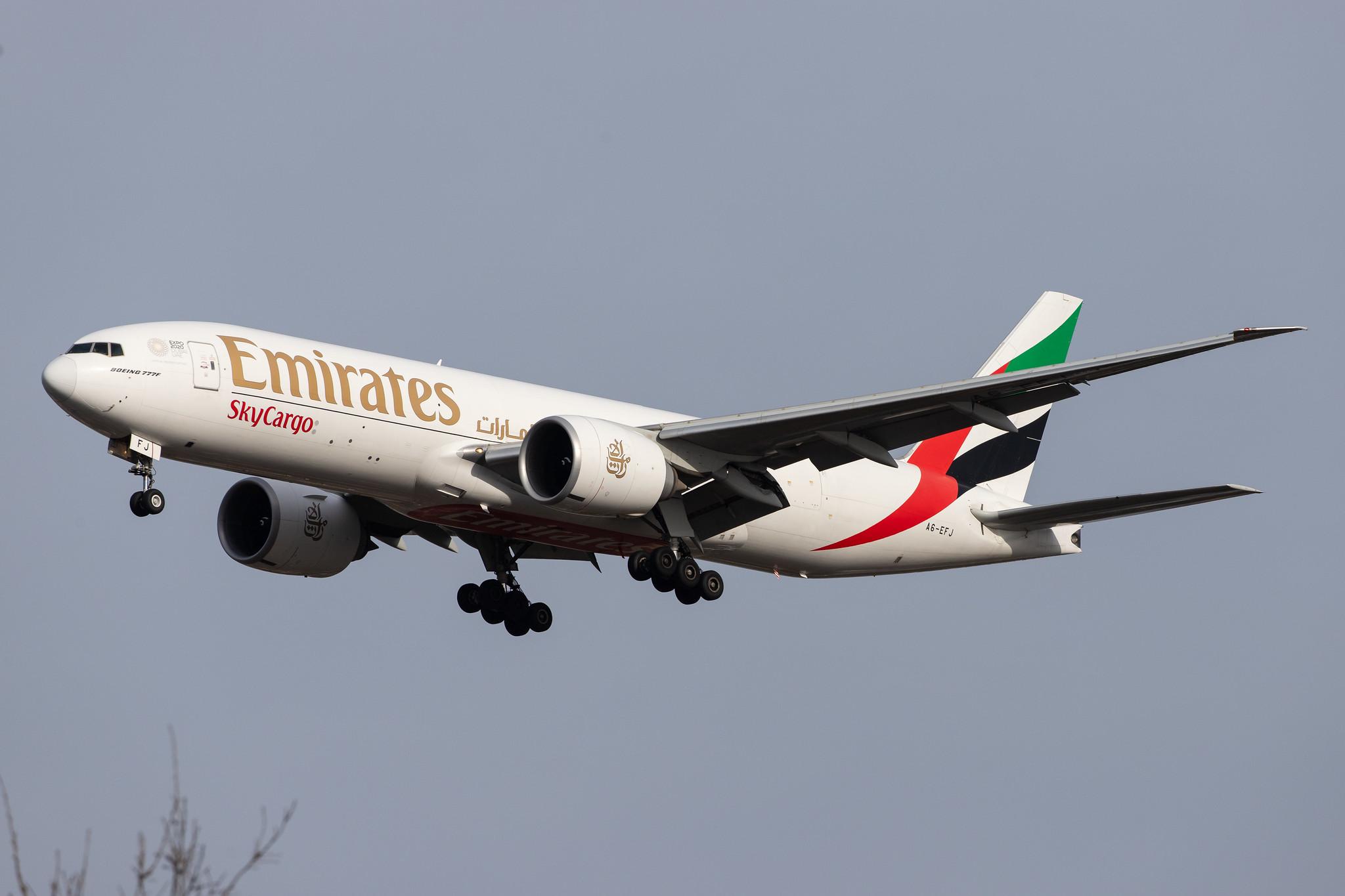 London Heathrow Airport: Emirates SkyCargo (EK / UAE) | Operator: Emirates |  Boeing 777-F1H B77L | A6-EFJ | MSN 35610