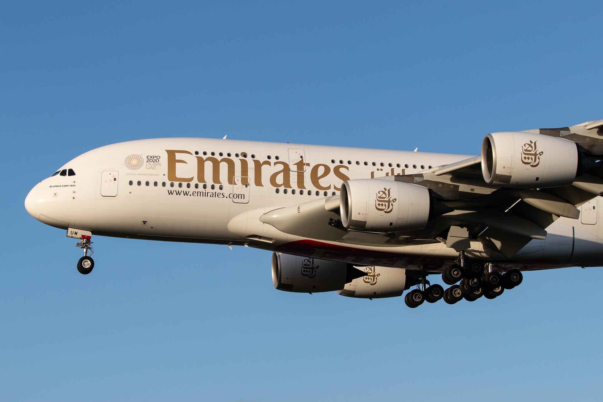 London Heathrow Airport: Emirates (EK / UAE) |  Airbus A380-842 A388 | A6-EUM | MSN 225