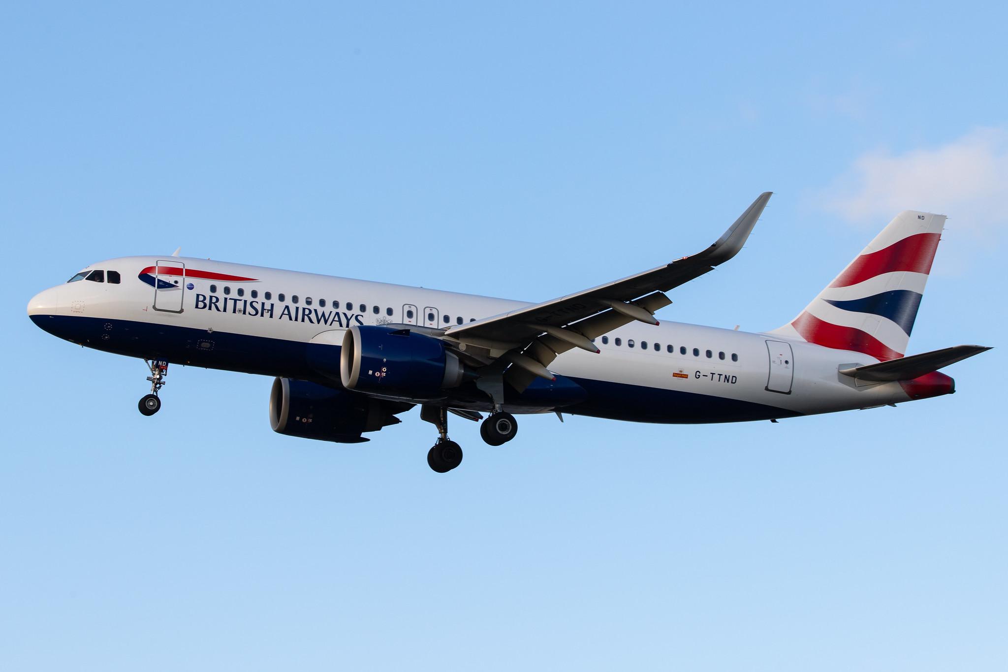 London Heathrow Airport: British Airways (BA / BAW) |  Airbus A320-251N A20N | G-TTND | MSN 8308