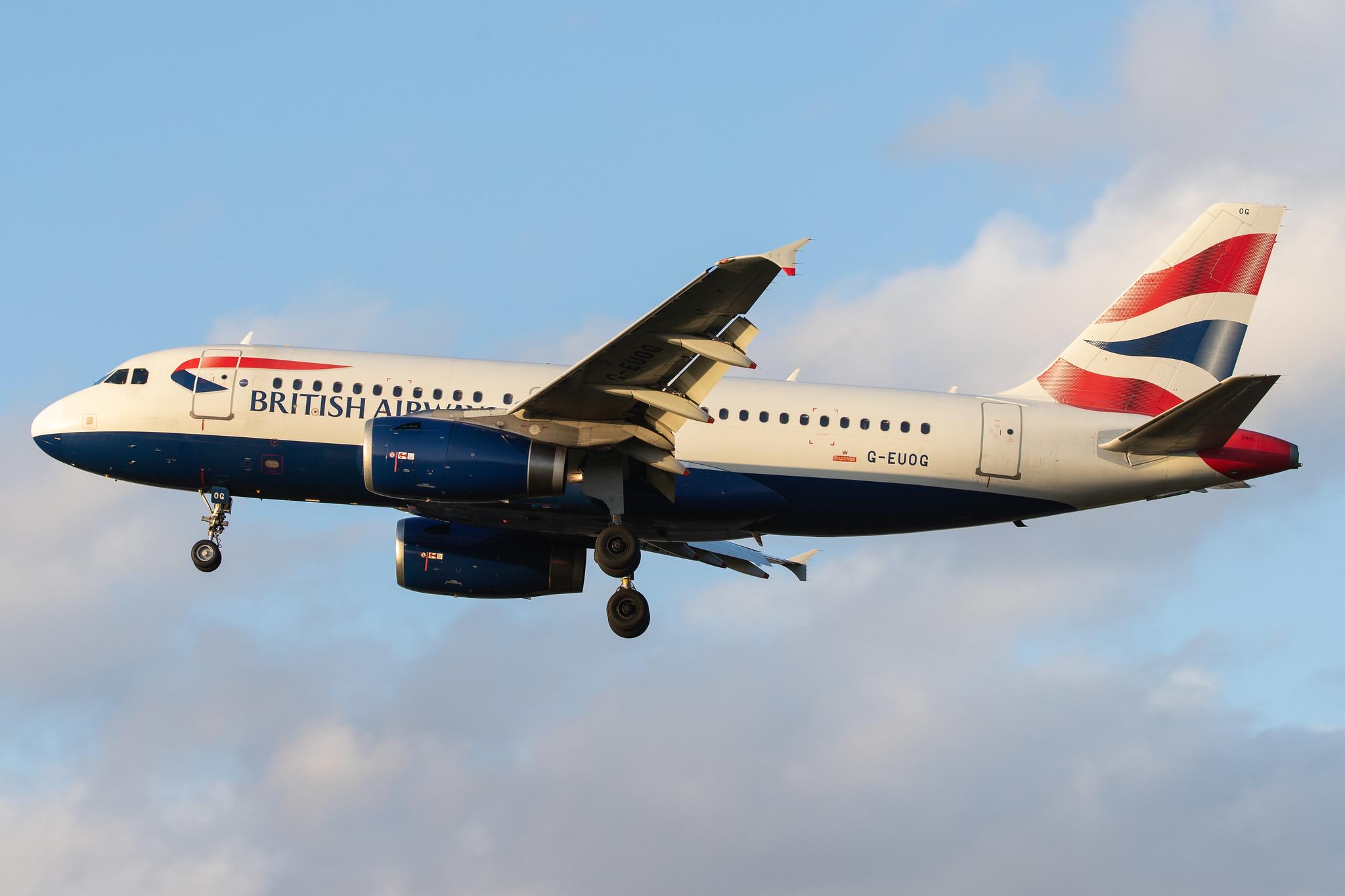 London Heathrow Airport: British Airways (BA / BAW) |  Airbus A319-131 A319 | G-EUOG | MSN 1594