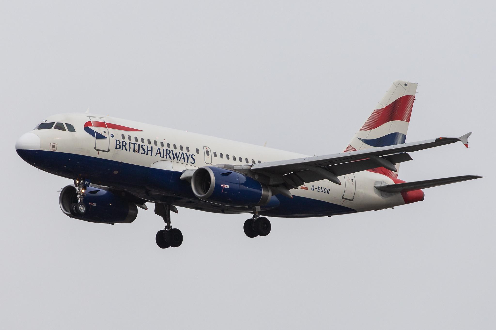 London Heathrow Airport: British Airways (BA / BAW) |  Airbus A319-131 A319 | G-EUOG | MSN 1594