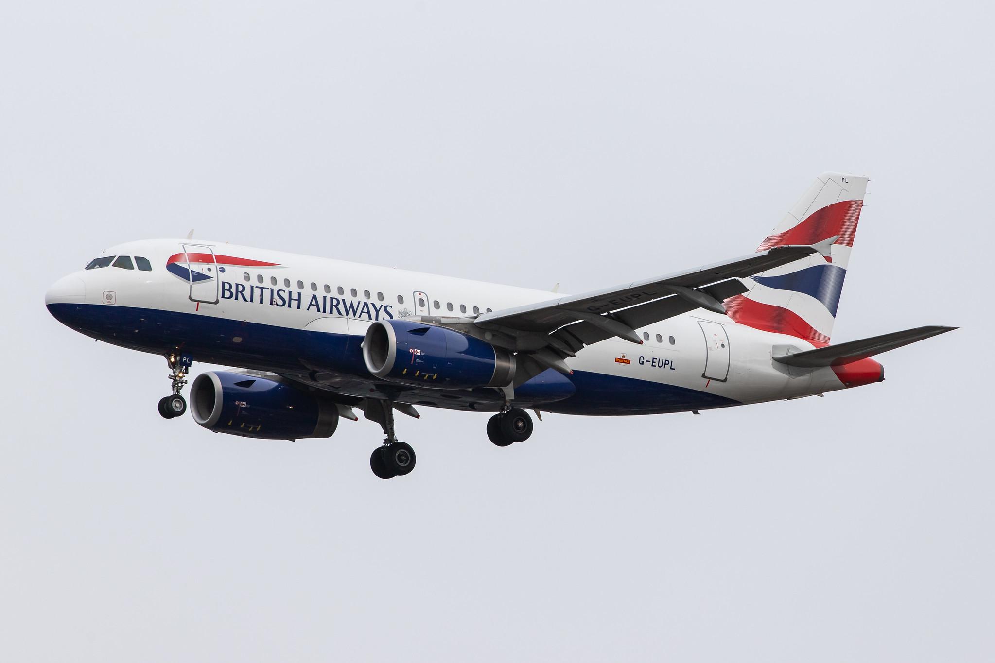 London Heathrow Airport: British Airways (BA / BAW) |  Airbus A319-131 A319 | G-EUPL | MSN 1239