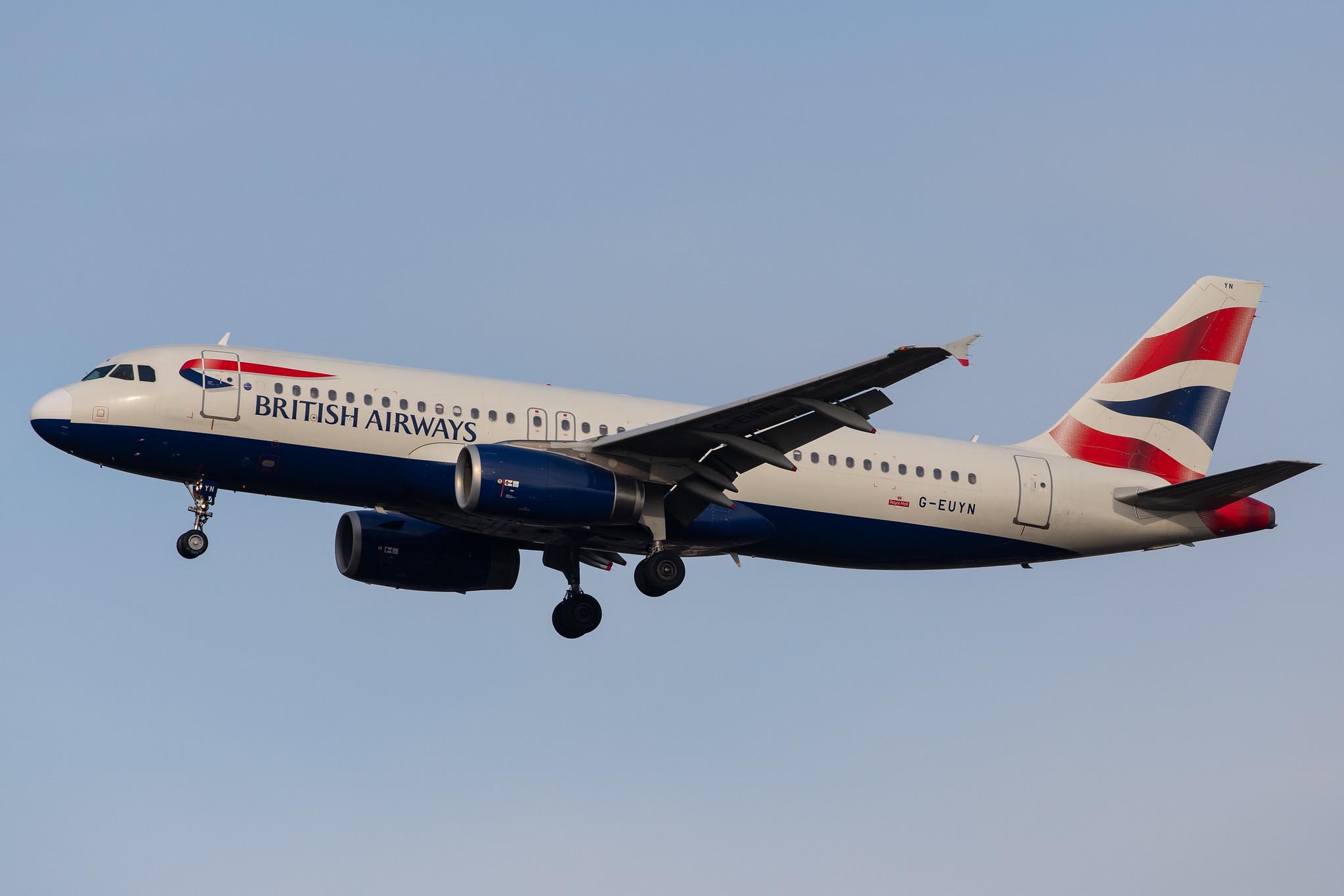 London Heathrow Airport: British Airways (BA / BAW) |  Airbus A320-232 A320 | G-EUYN | MSN 4975