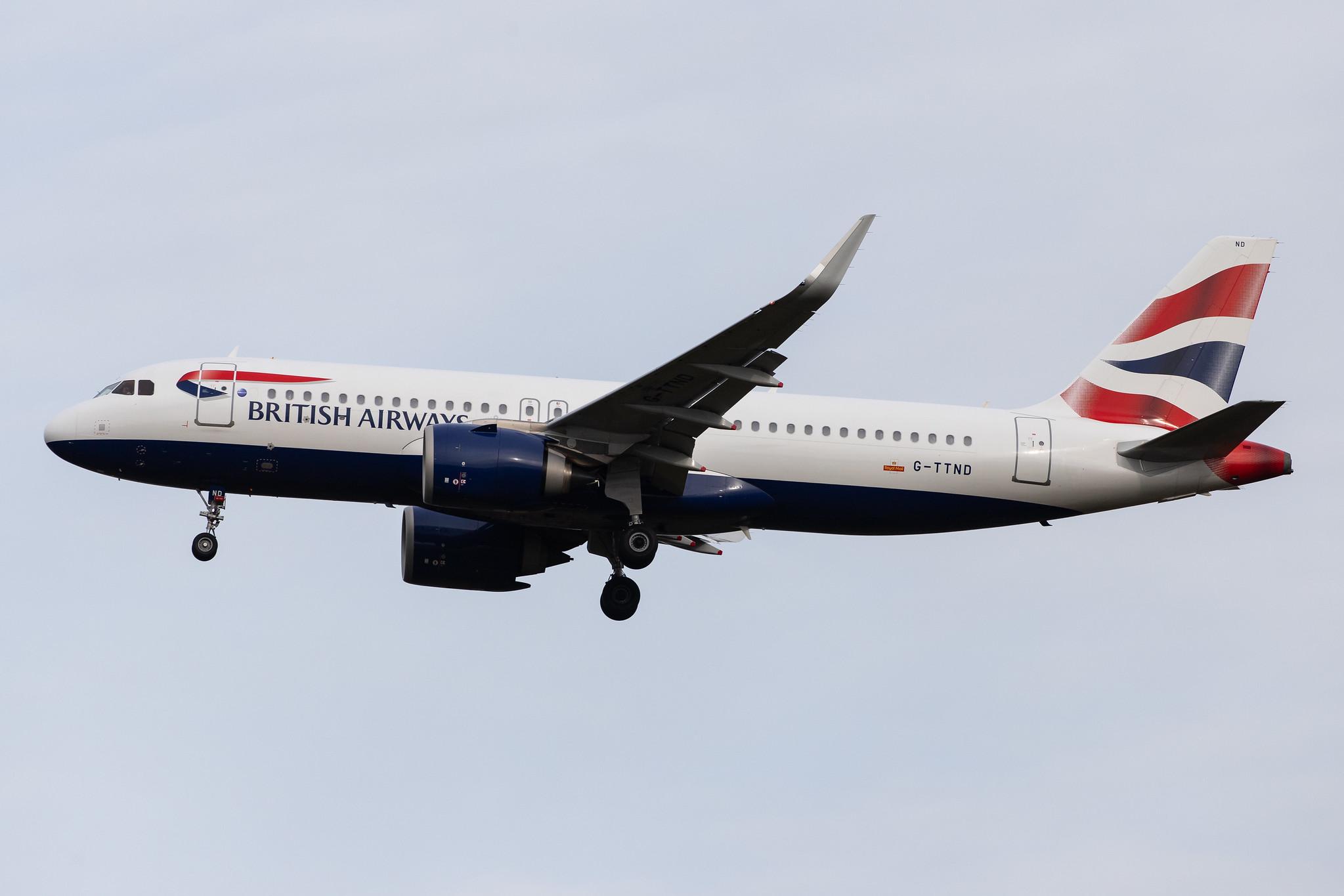 London Heathrow Airport: British Airways (BA / BAW) |  Airbus A320-251N A20N | G-TTND | MSN 8308