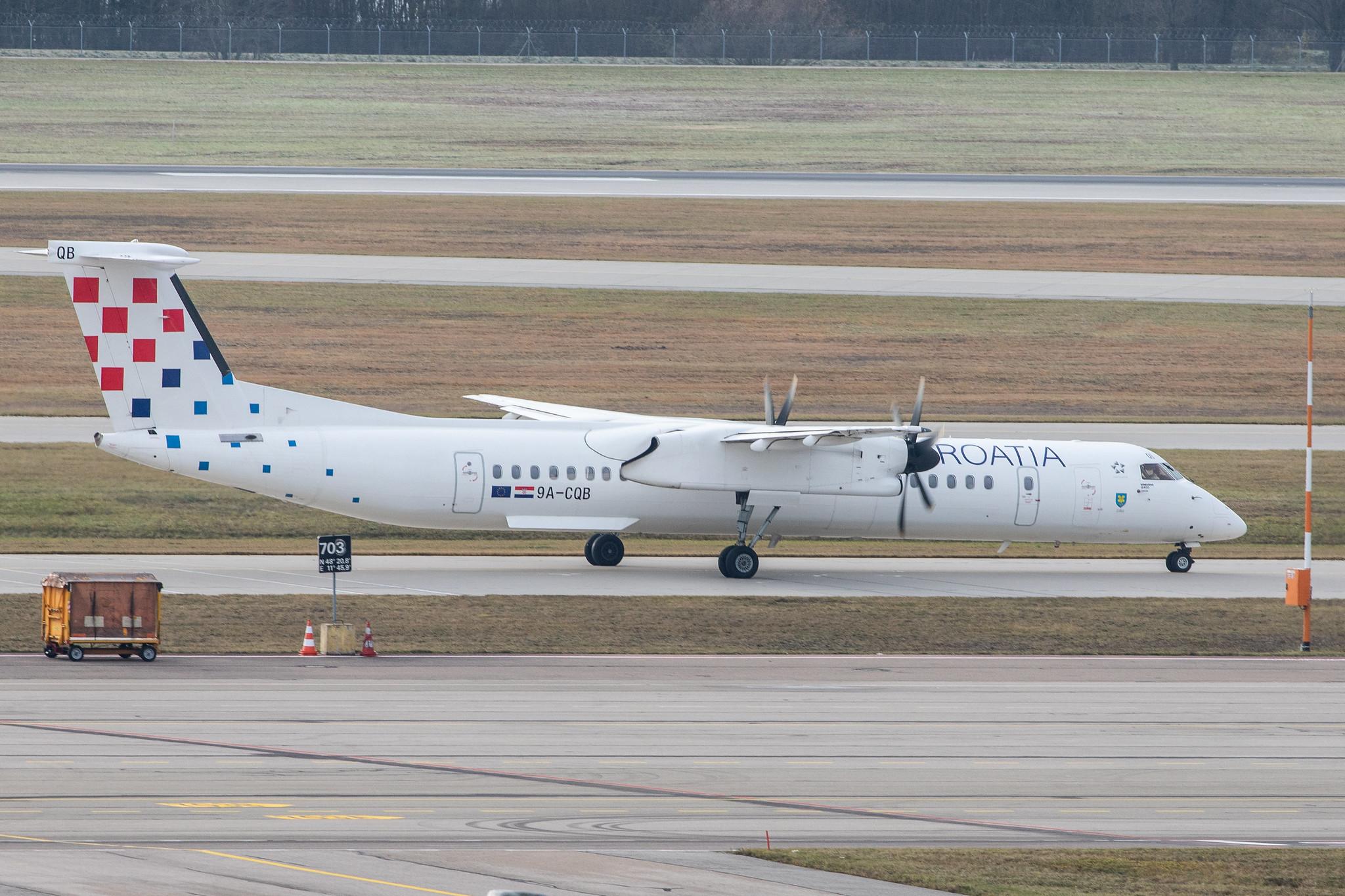 Munich Airport: Croatia Airlines (OU / CTN) |  De Havilland Canada Dash 8-400 DH8D | 9A-CQB | MSN 4211