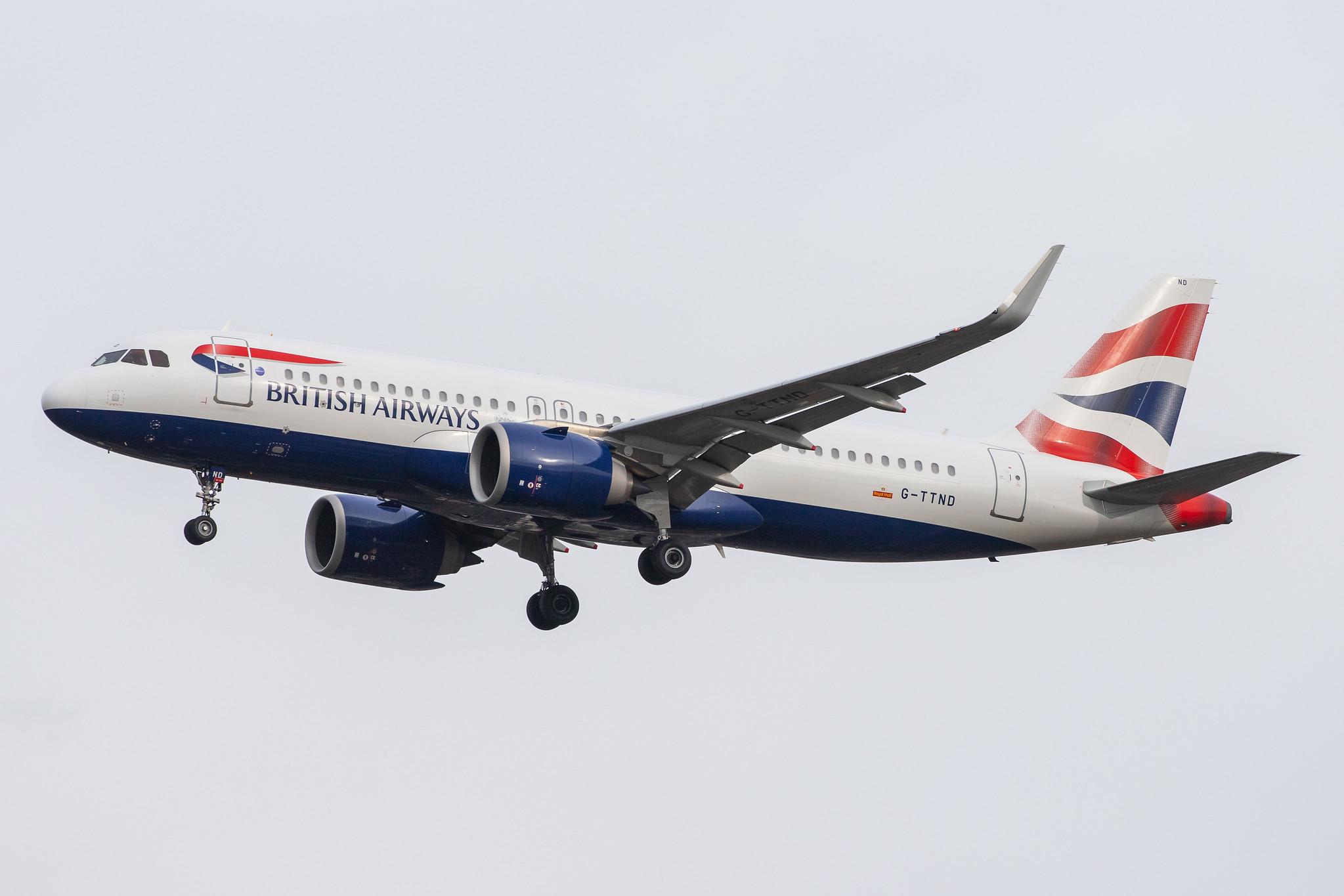 London Heathrow Airport: British Airways (BA / BAW) |  Airbus A320-251N A20N | G-TTND | MSN 8308