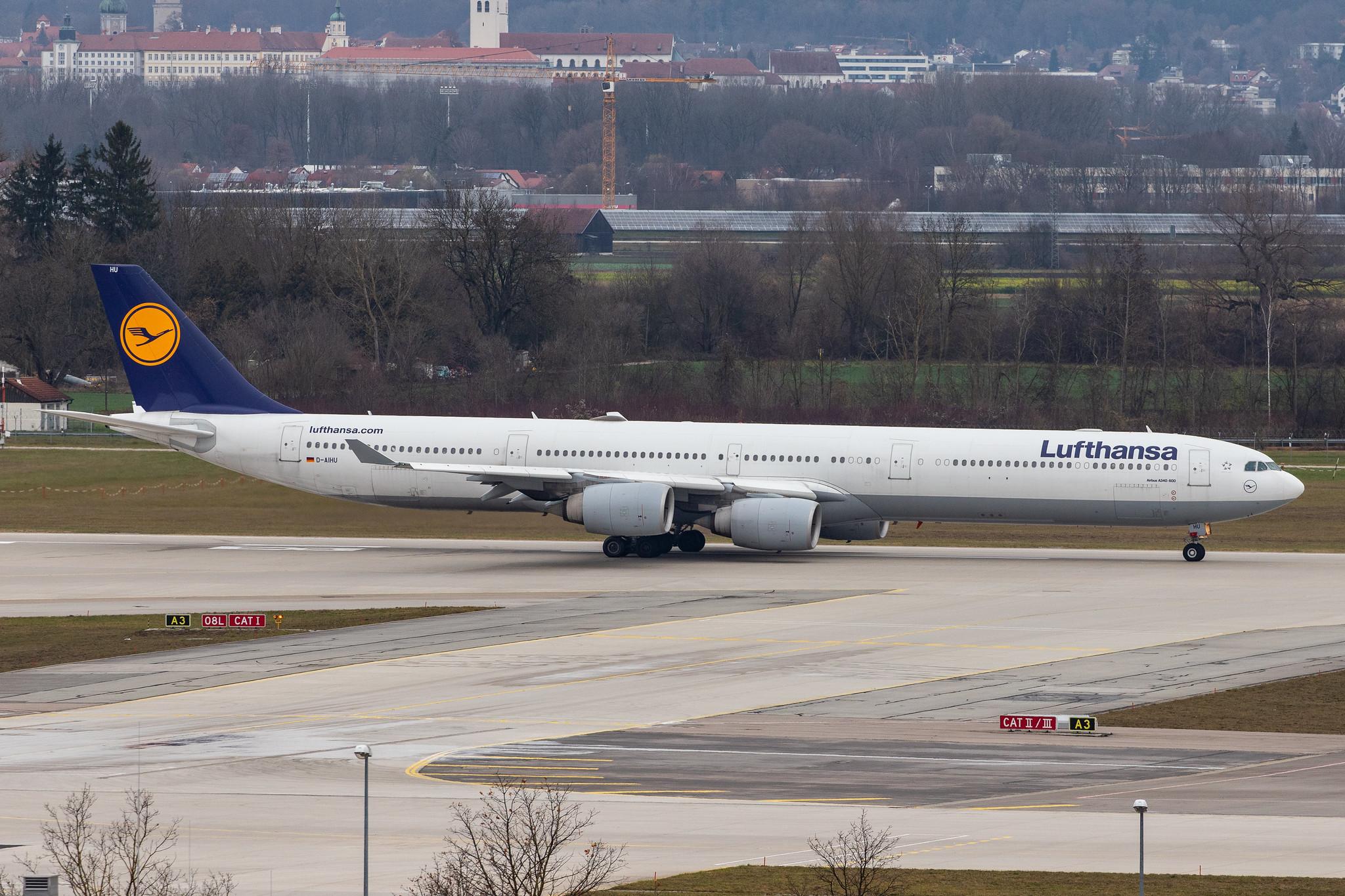 Munich Airport: Lufthansa (LH / DLH) |  Airbus A340-642 A346 | D-AIHU | MSN 0848