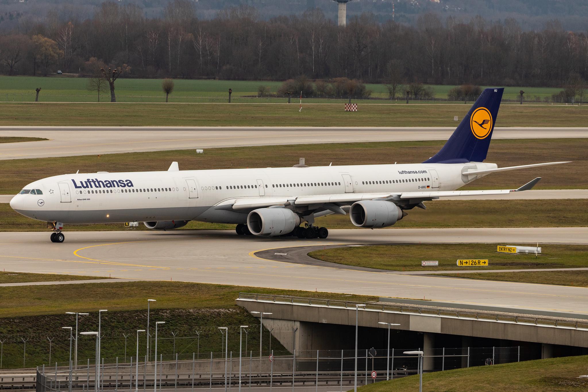 Munich Airport: Lufthansa (LH / DLH) |  Airbus A340-642 A346 | D-AIHU | MSN 0848