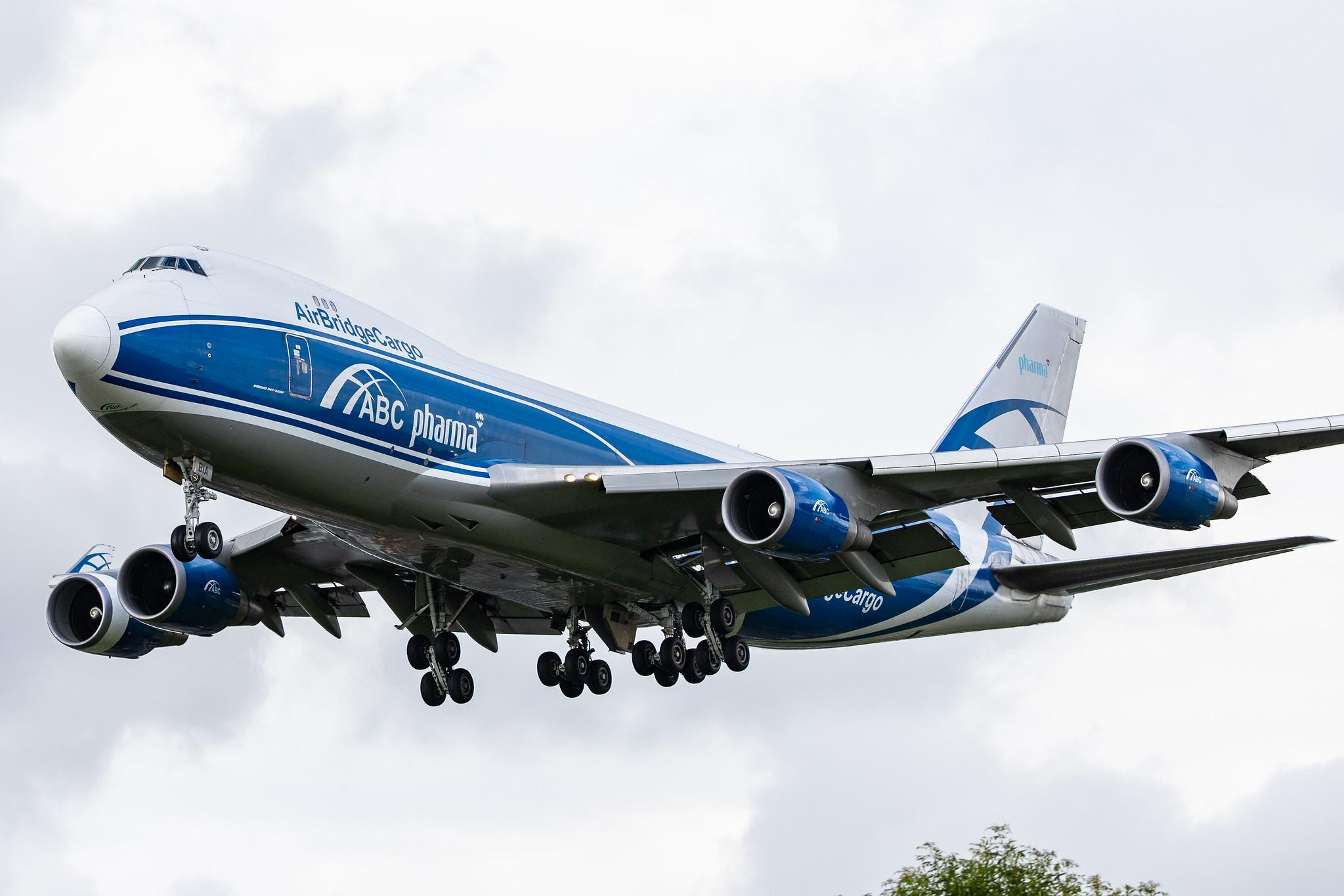 London Heathrow Airport: AirBridgeCargo (RU / ABW) | Operator: AirBridgeCargo Airlines |  Boeing 747-4KZF(SCD) B744 | VQ-BIA | MSN 36785