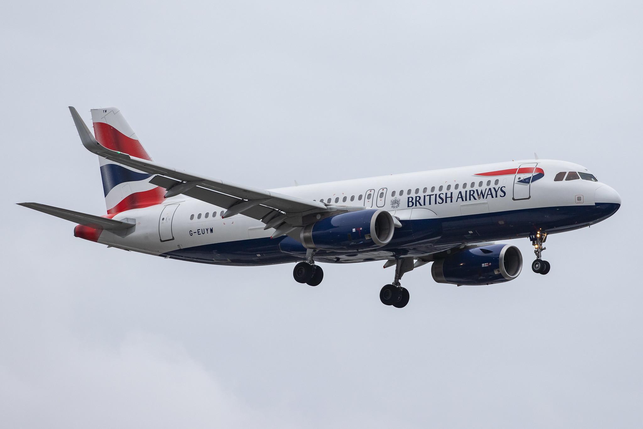 London Heathrow Airport: British Airways (BA / BAW) |  Airbus A320-232 A320 | G-EUYW | MSN 6129