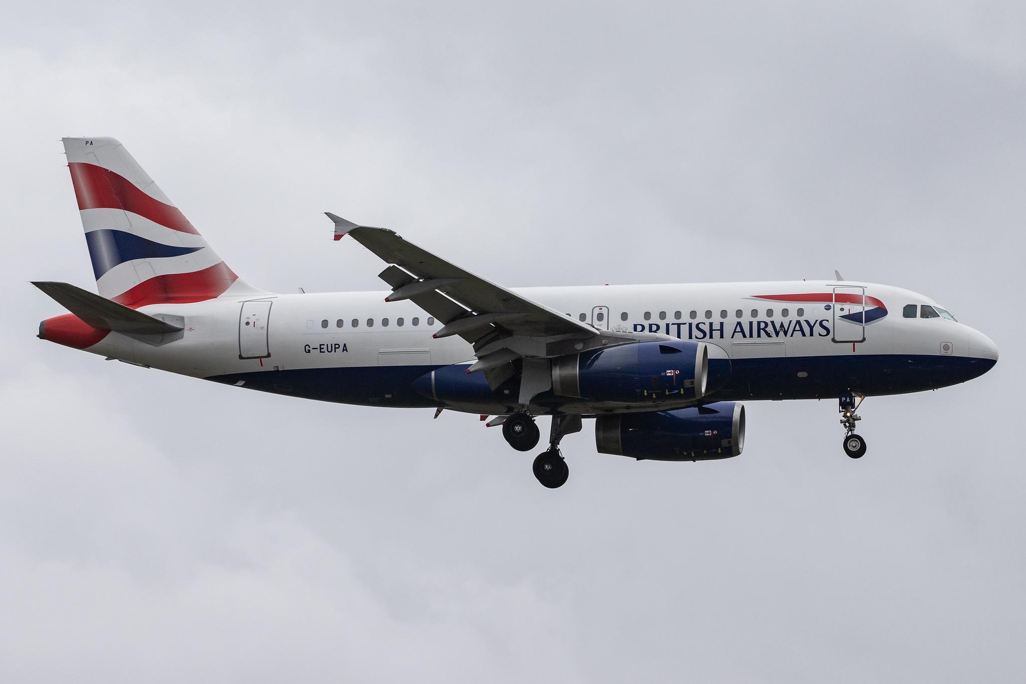 London Heathrow Airport: British Airways (BA / BAW) |  Airbus A319-131 A319 | G-EUPA | MSN 1082