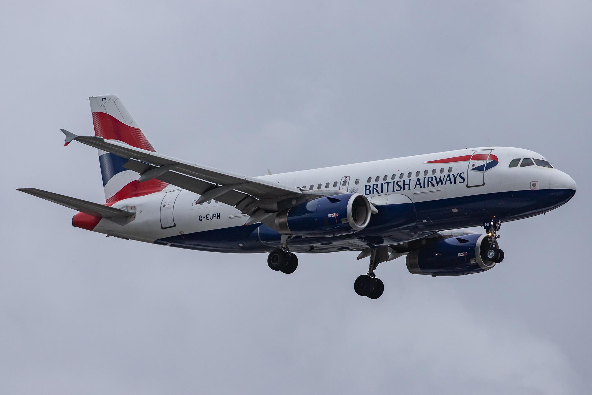 London Heathrow Airport: British Airways (BA / BAW) |  Airbus A319-131 A319 | G-EUPN | MSN 1261