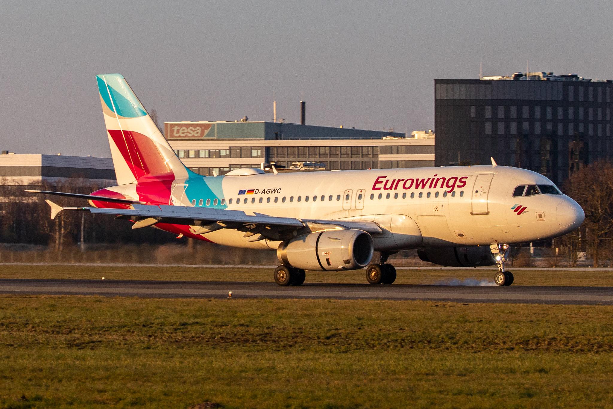 Hamburg Airport: Eurowings (EW / EWG) |  Airbus A319-132 A319 | D-AGWC | MSN 2976