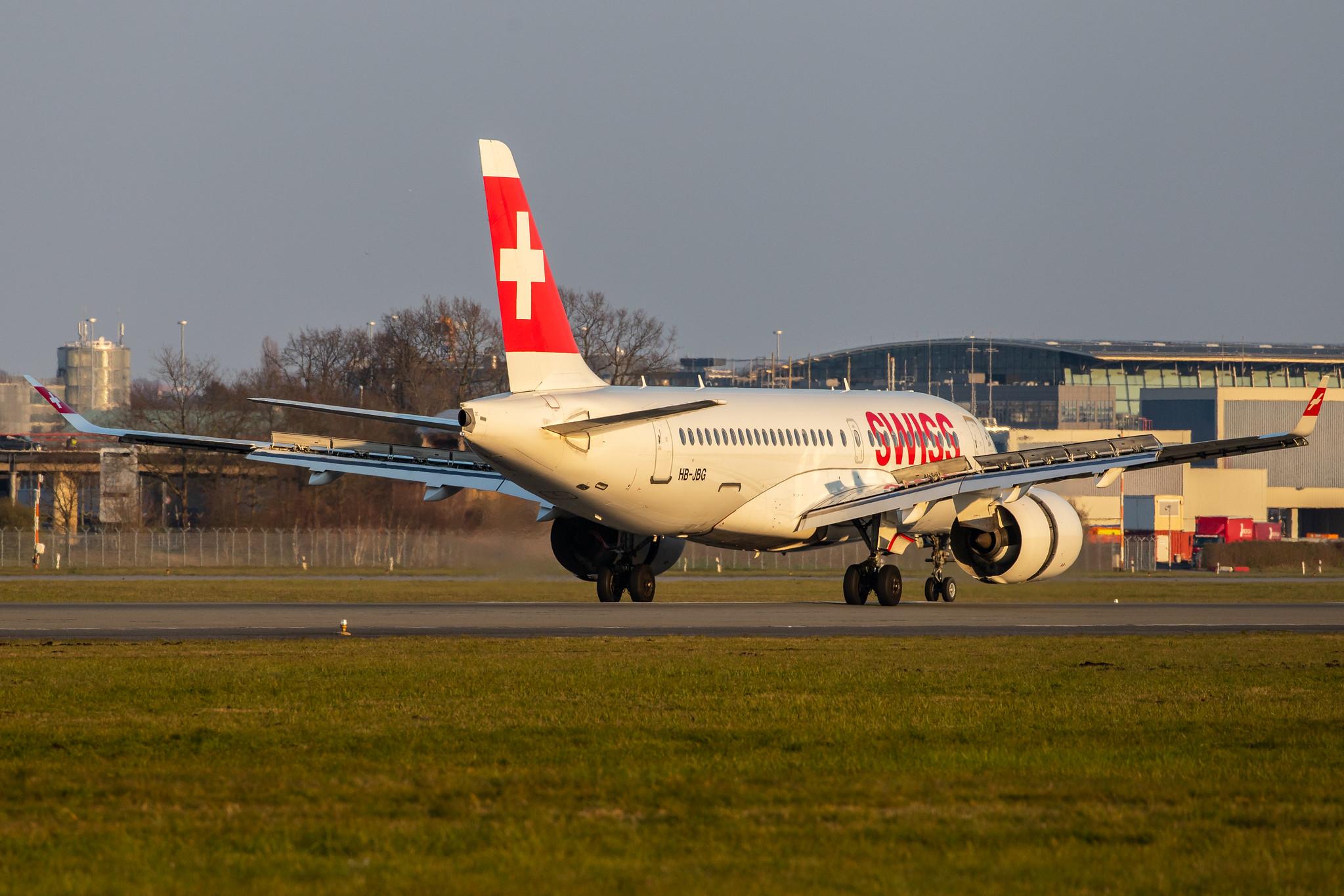 Hamburg Airport: Swiss (LX / SWR) |  Airbus A220-100 BCS1 | HB-JBG | MSN 50016