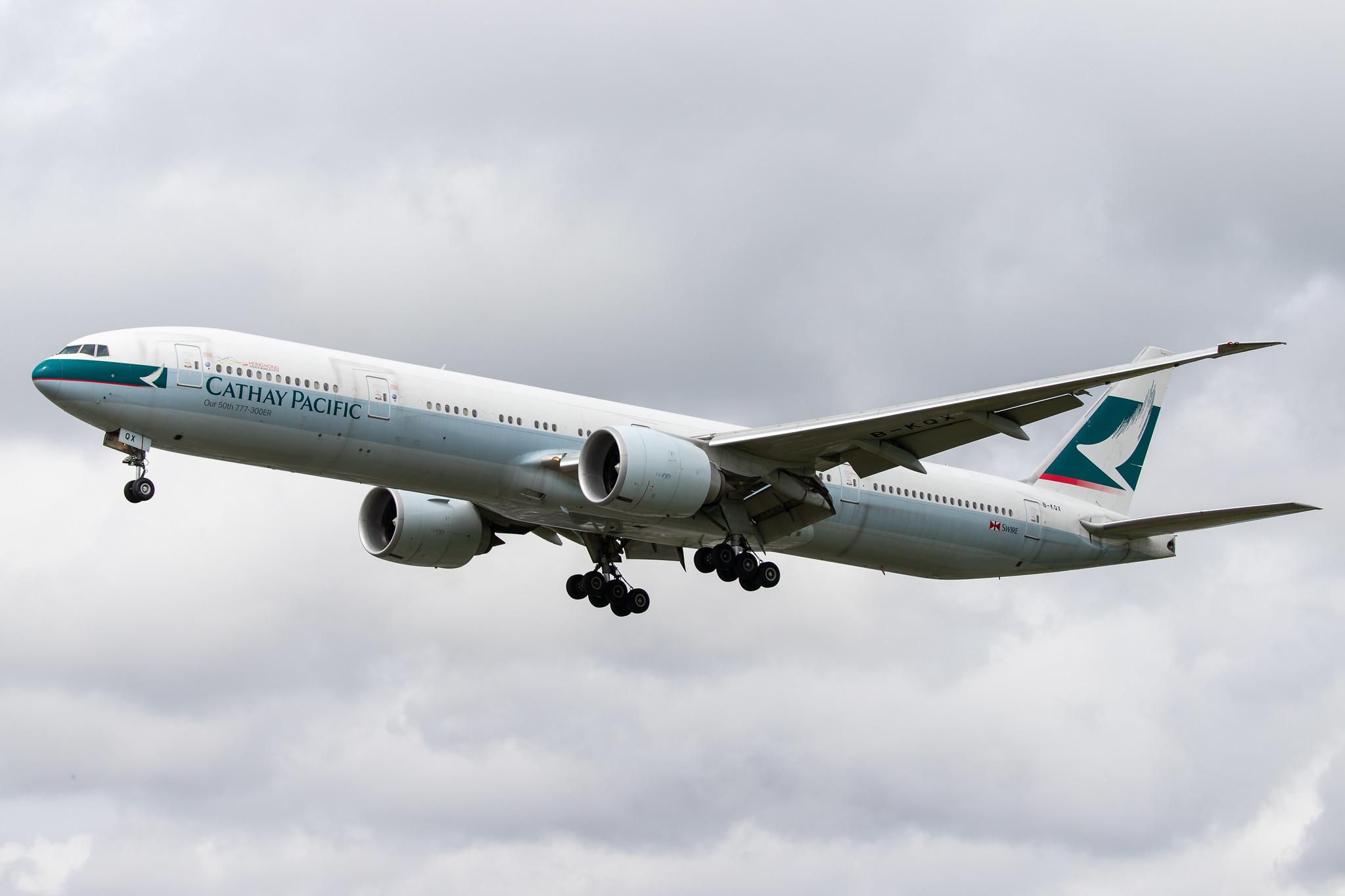London Heathrow Airport: Cathay Pacific (CX / CPA) |  Boeing 777-367(ER) B77W | B-KQX | MSN 60725