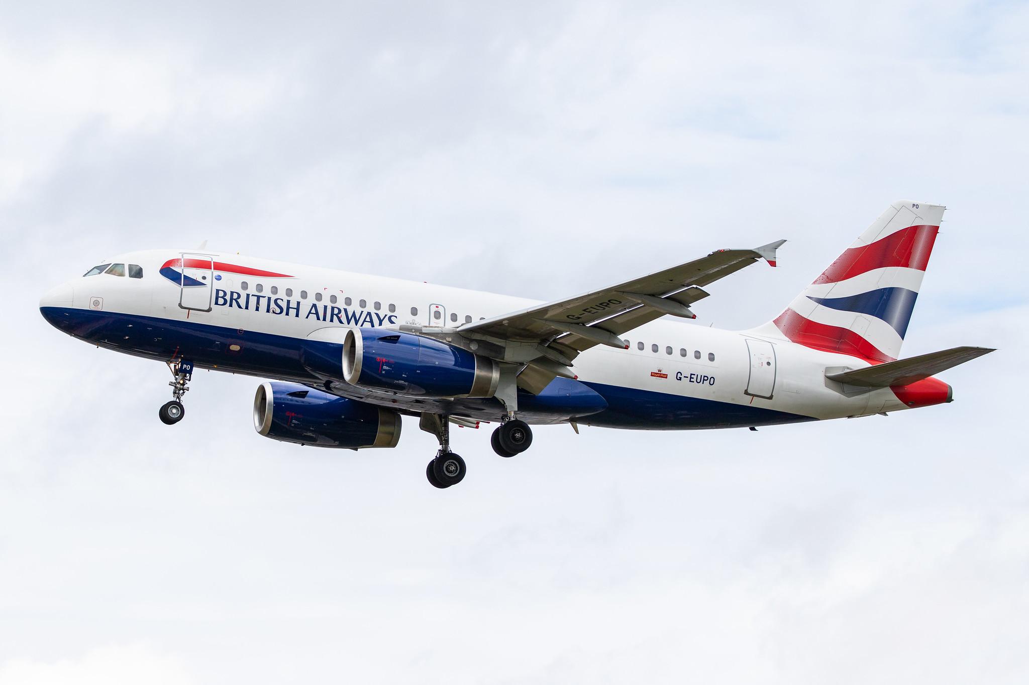London Heathrow Airport: British Airways (BA / BAW) |  Airbus A319-131 A319 | G-EUPO | MSN 1279