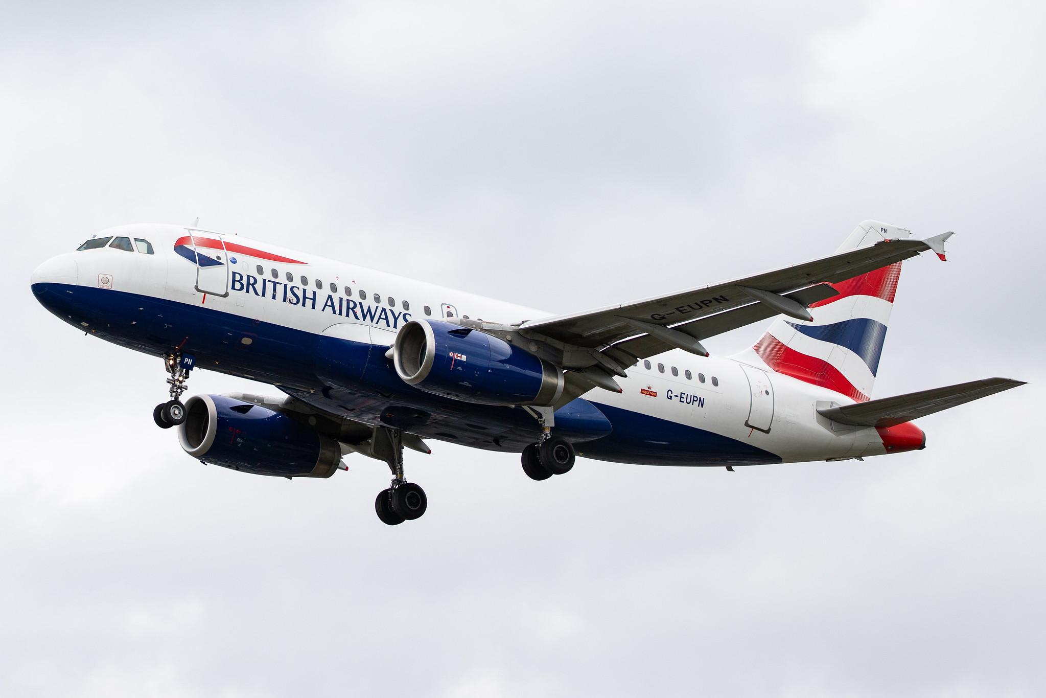 London Heathrow Airport: British Airways (BA / BAW) |  Airbus A319-131 A319 | G-EUPN | MSN 1261