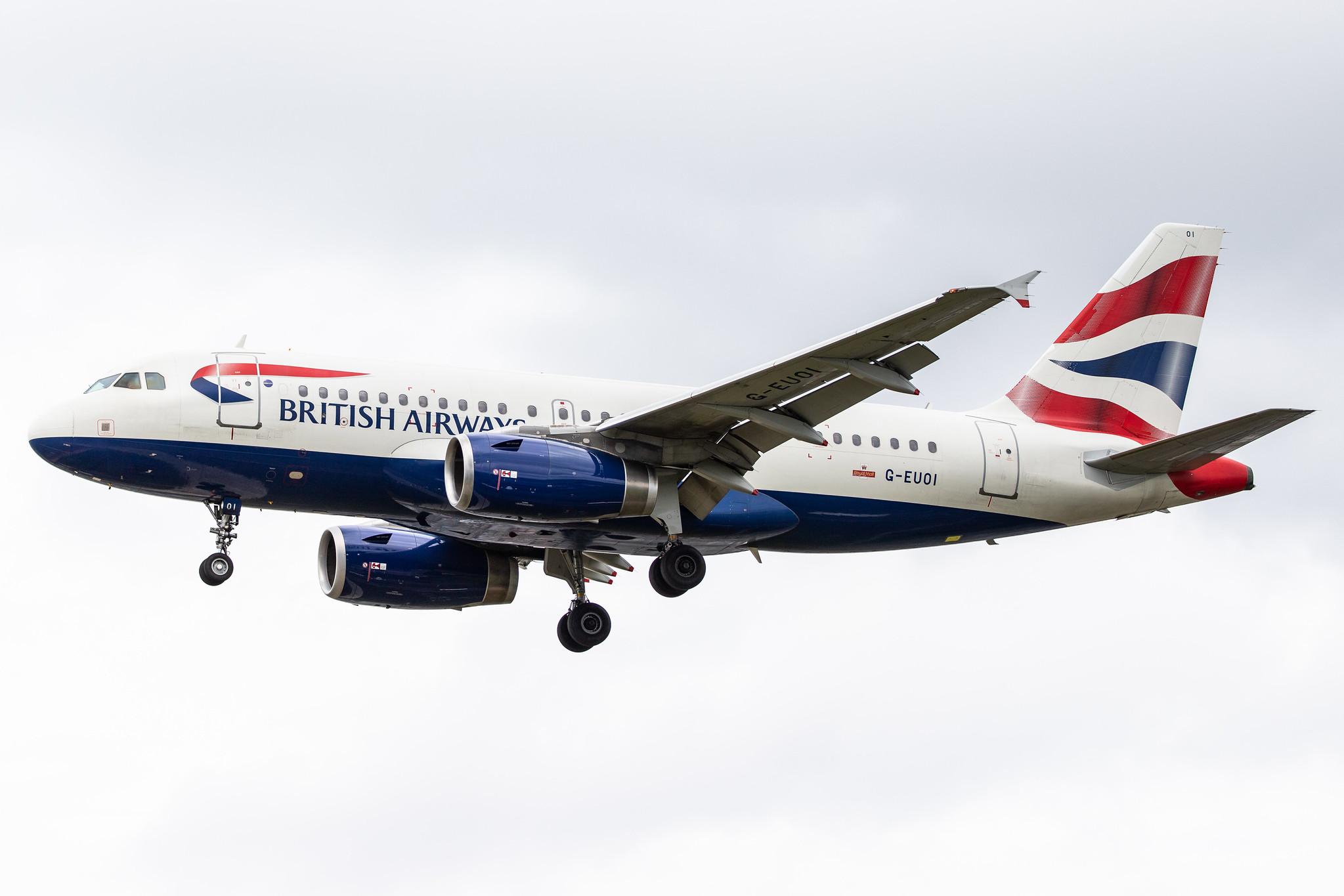 London Heathrow Airport: British Airways (BA / BAW) |  Airbus A319-131 A319 | G-EUOI | MSN 1606