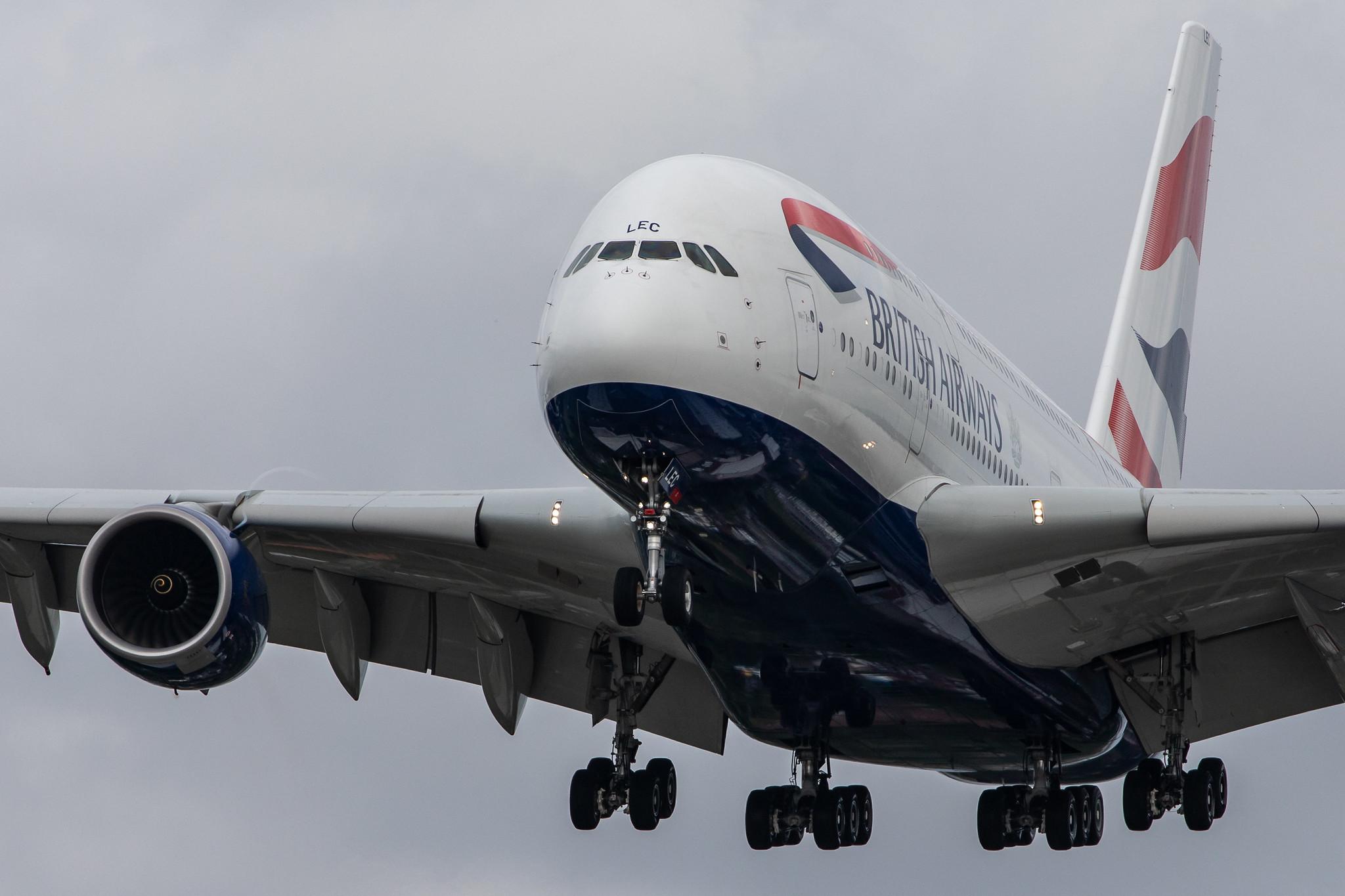 London Heathrow Airport: British Airways (BA / BAW) |  Airbus A380-841 A388 | G-XLEC | MSN 124