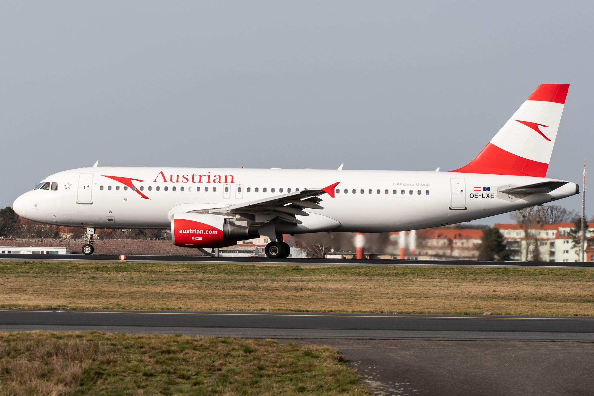 Flughafen Berlin Tegel (TXL): Austrian Airlines (OS / AUA) |  Airbus A320-216 A320 | OE-LXE | MSN 3532