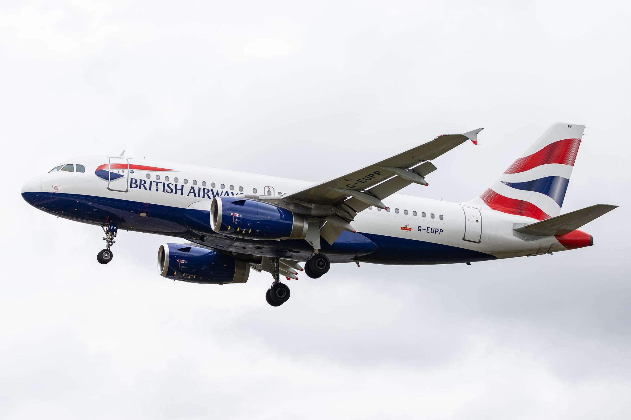 London Heathrow Airport: British Airways (BA / BAW) |  Airbus A319-131 A319 | G-EUPP | MSN 1295