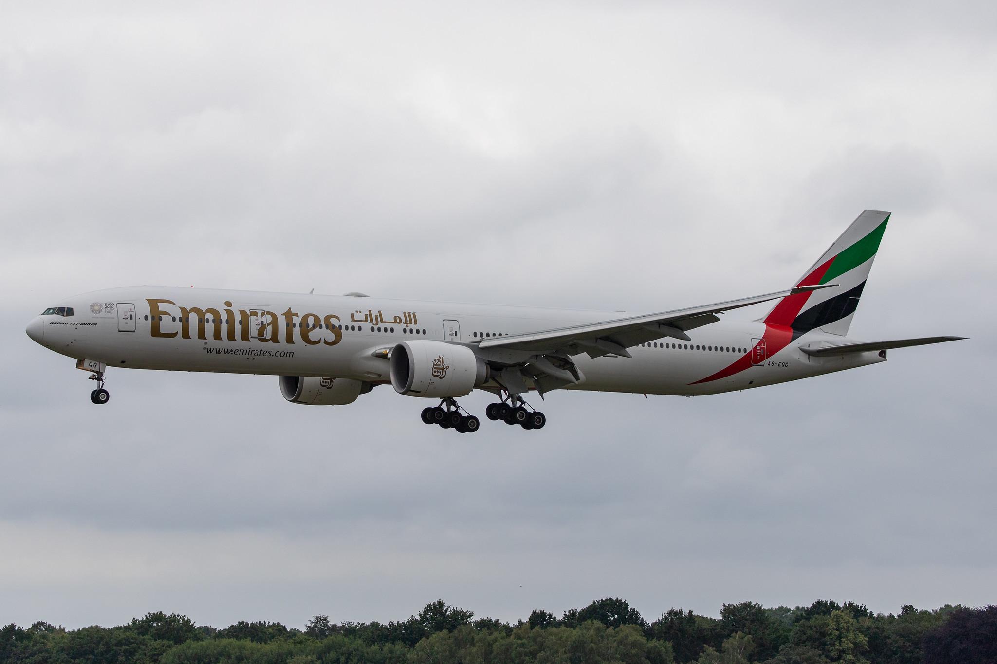 Hamburg Airport: Emirates (EK / UAE) |  Boeing 777-31H(ER) B77W | A6-EQG | MSN 42352