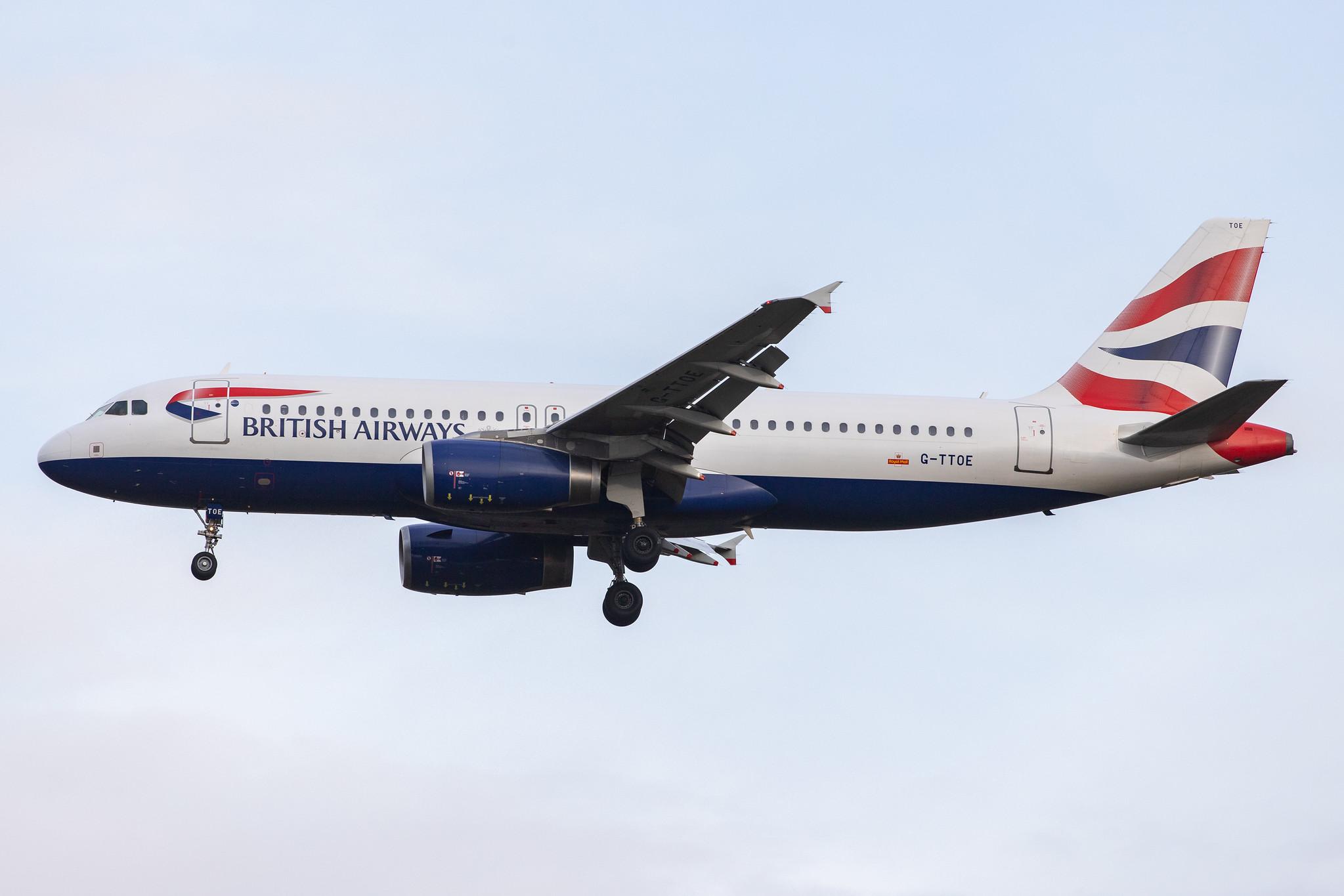 London Heathrow Airport: British Airways (BA / BAW) |  Airbus A320-232 A320 | G-TTOE | MSN 1754