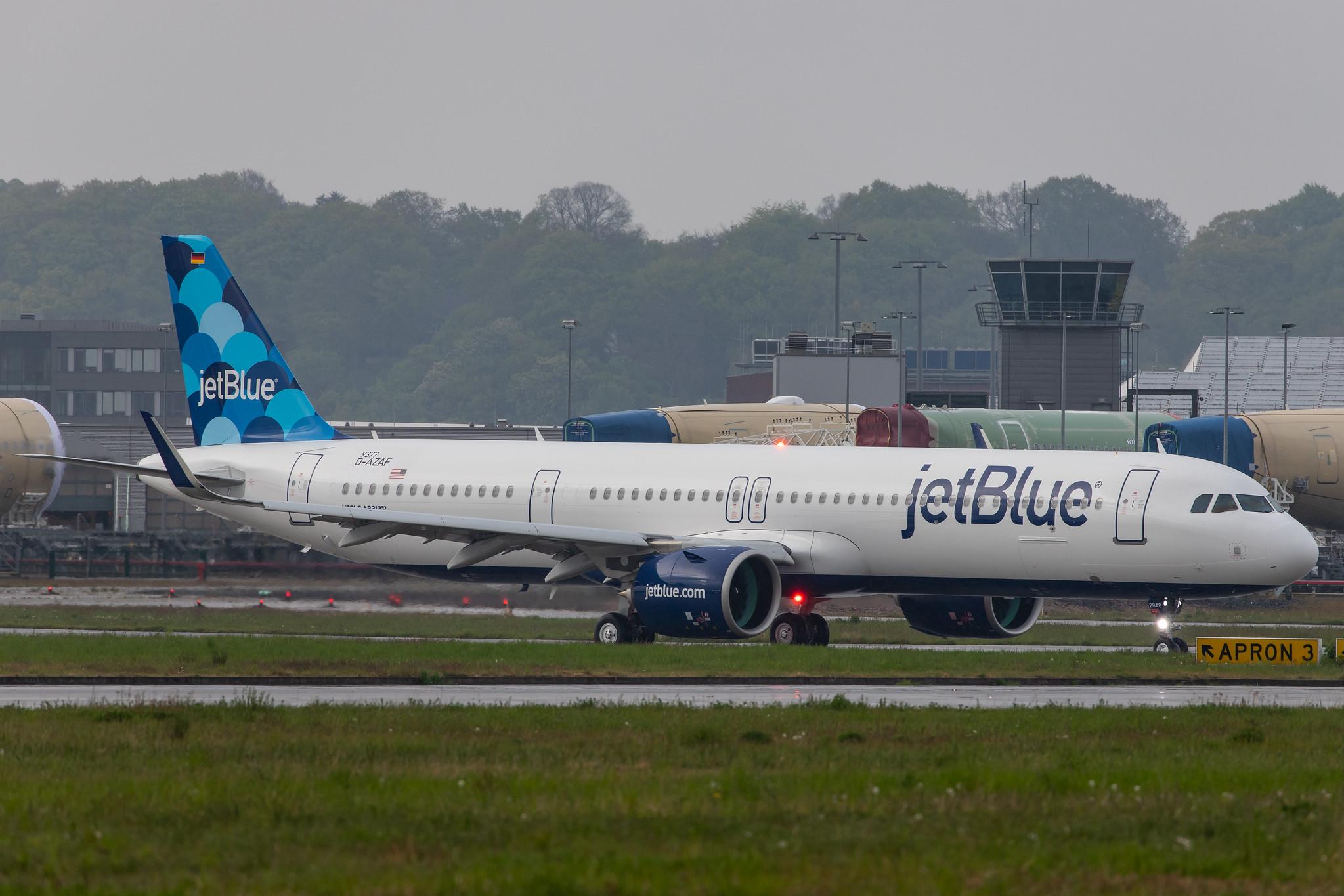 Flugplatz Hamburg-Finkenwerder: Airbus (/ AIB) |  Airbus A321-271NX A21N | D-AZAF | MSN 9377 (Future: JetBlue Airways B6 / JBU, N2048J)