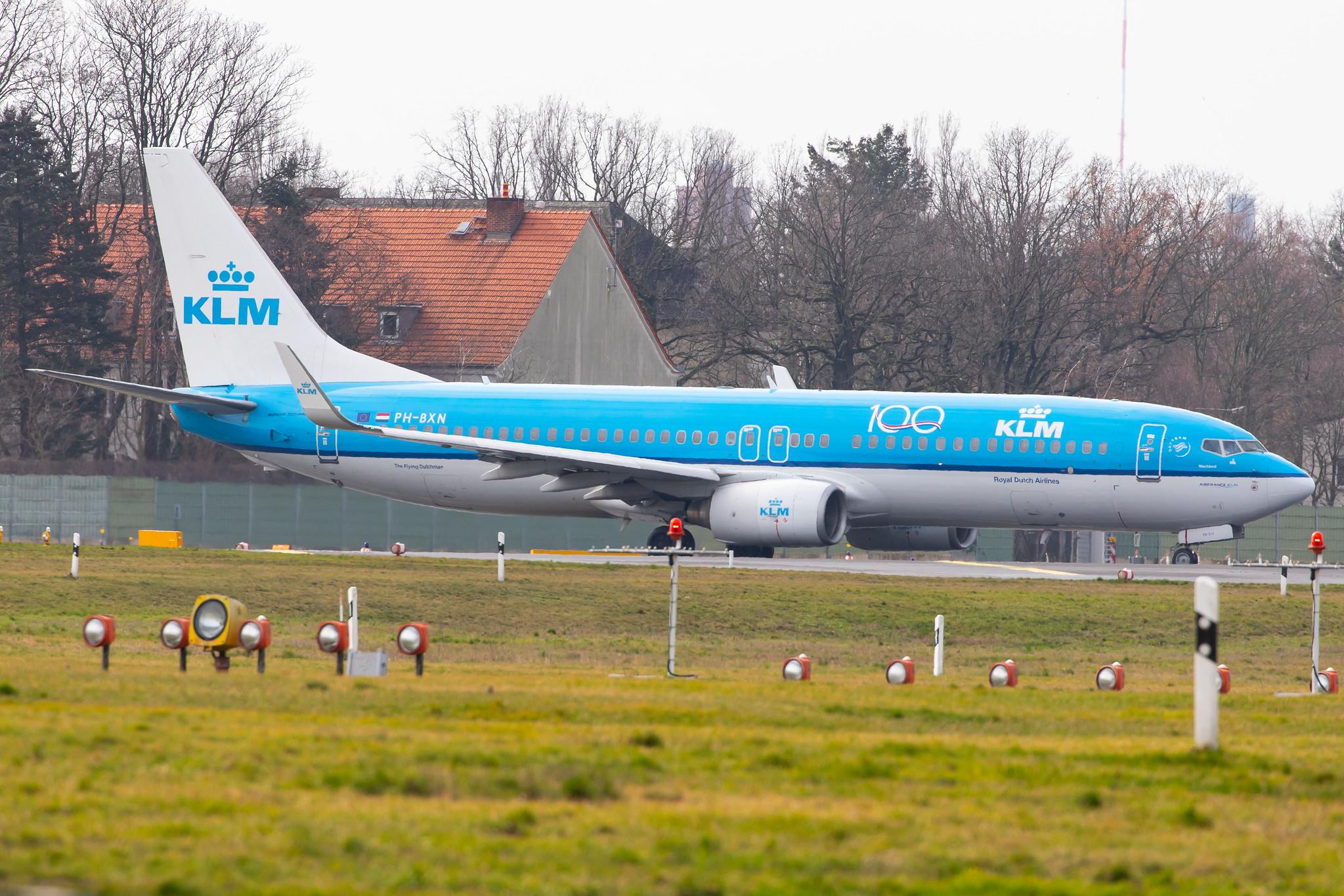 Flughafen Berlin Tegel (TXL): KLM (KL / KLM) |  Boeing 737-8K2 B738 | PH-BXN | MSN 30356