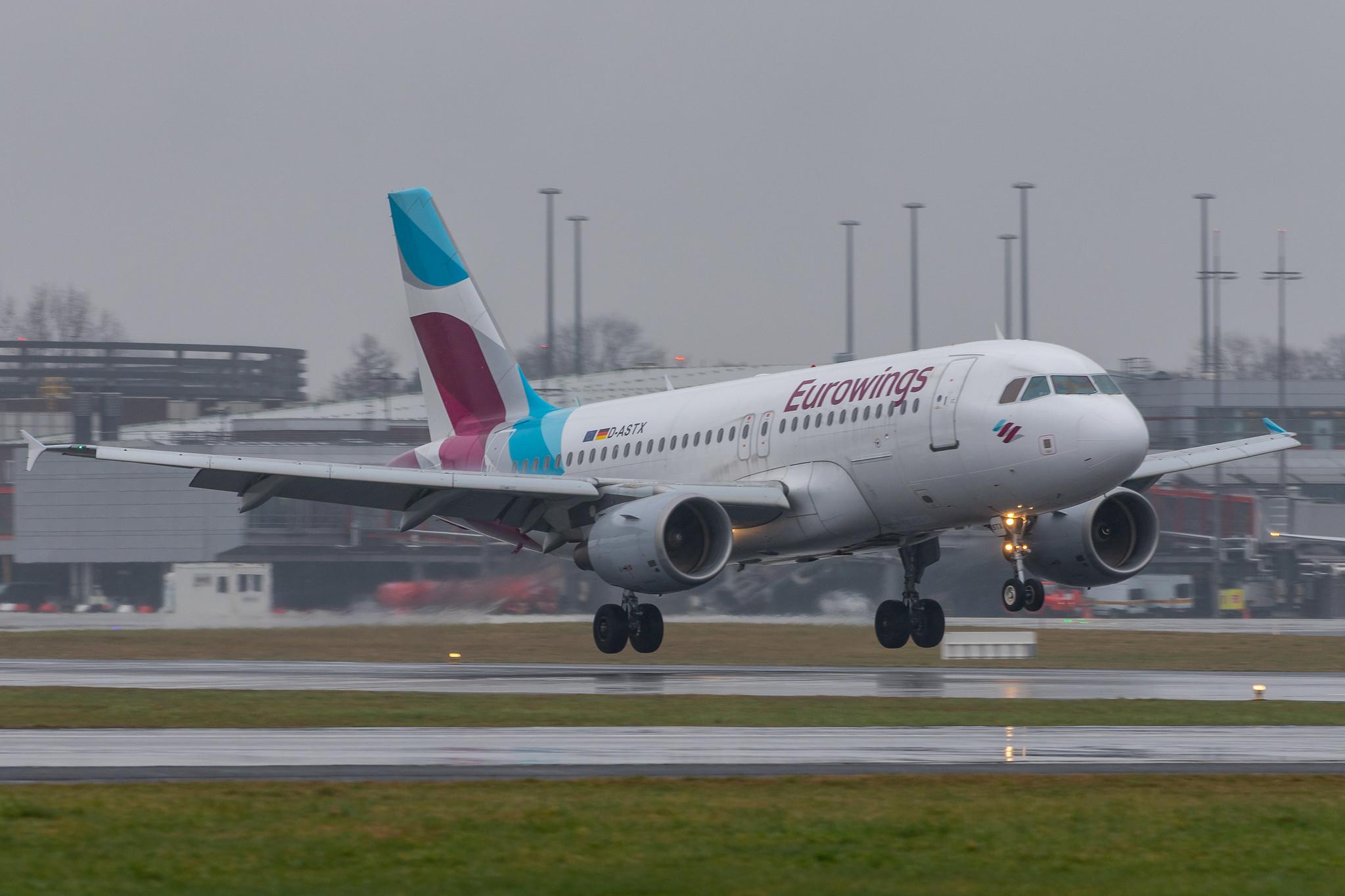 Hamburg Airport Apron: Eurowings (EW / EWG) | Operator: Germanwings |  Airbus A319-112 A319 | D-ASTX | MSN 3202