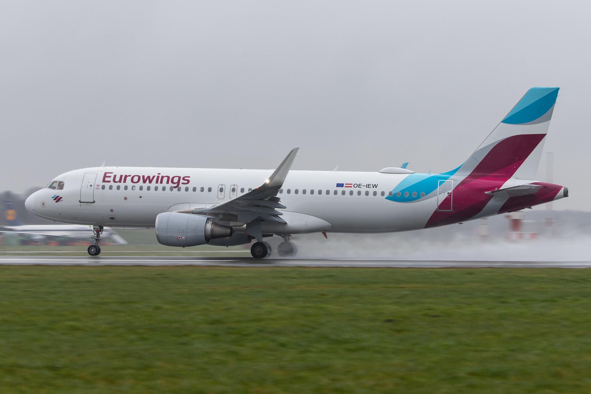 Hamburg Airport Apron: Eurowings (EW / EWG) | Operator: Eurowings Europe |  Airbus A320-214 A320 | OE-IEW | MSN 7148