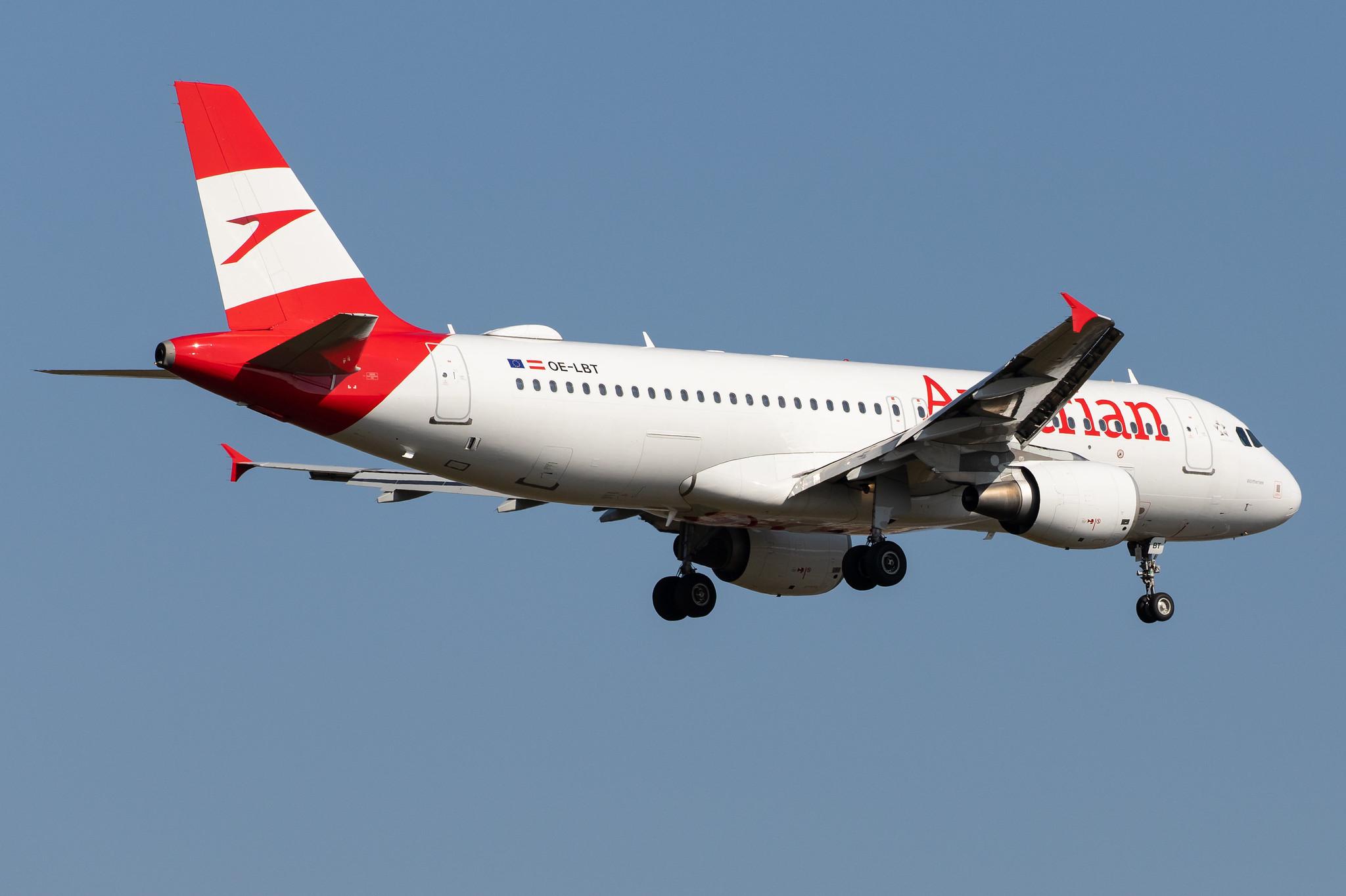 Frankfurt Airport: Austrian Airlines (OS / AUA) |  Airbus A320-214 A320 | OE-LBT | MSN 1387