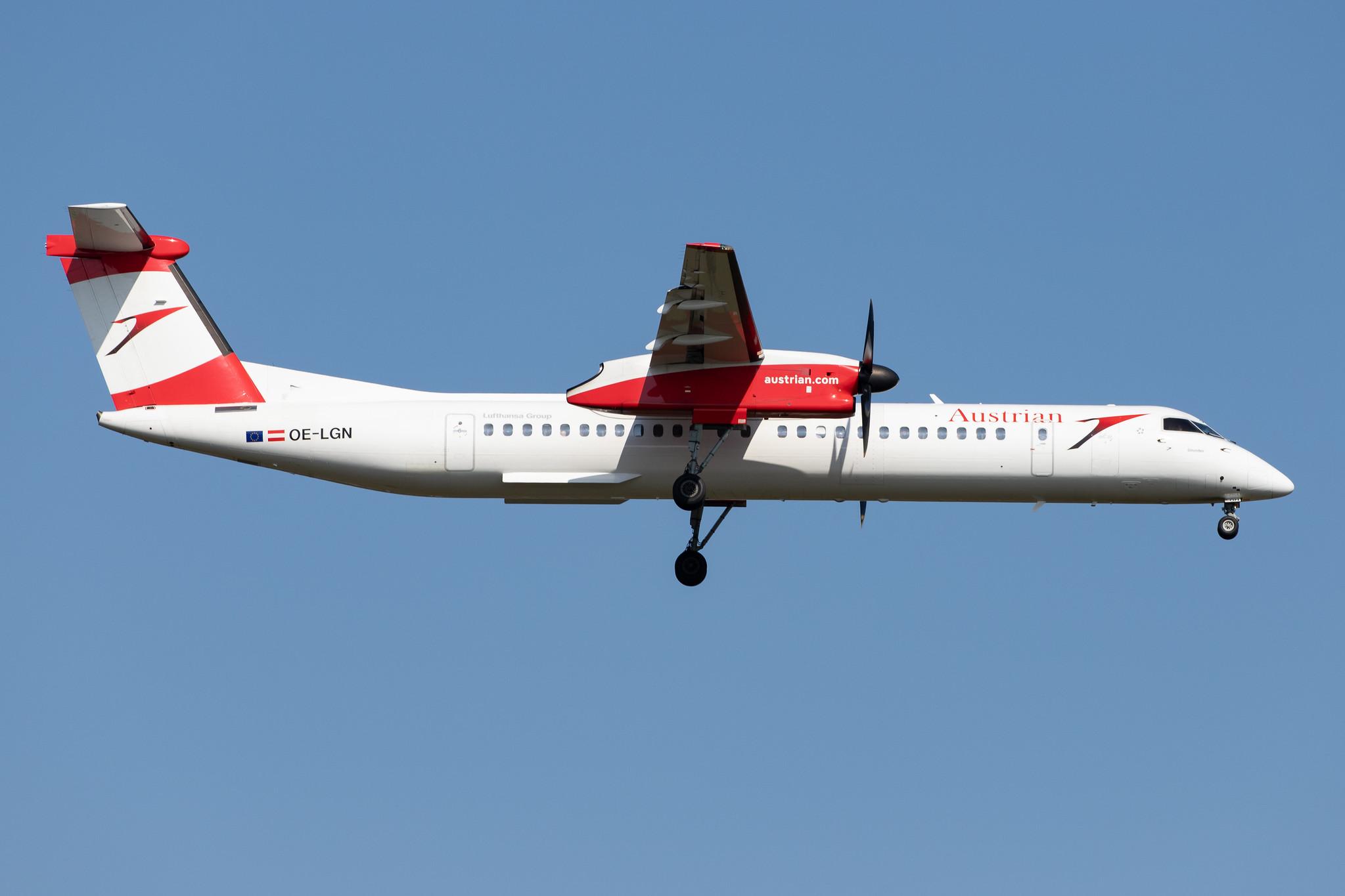 Frankfurt Airport: Austrian Airlines (OS / AUA) |  De Havilland Canada Dash 8-400 DH8D | OE-LGN | MSN 4326