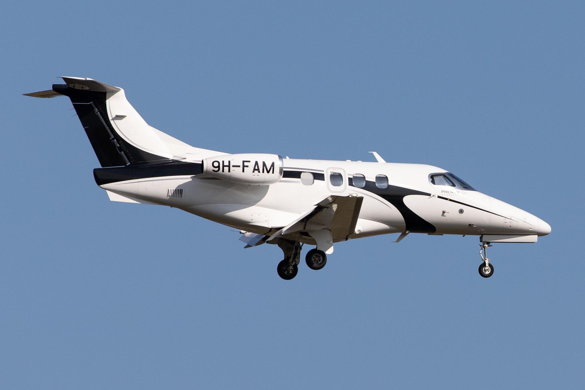 Frankfurt Airport: Luxwing |  Embraer Phenom 100 E50P | 9H-FAM | MSN 50000100