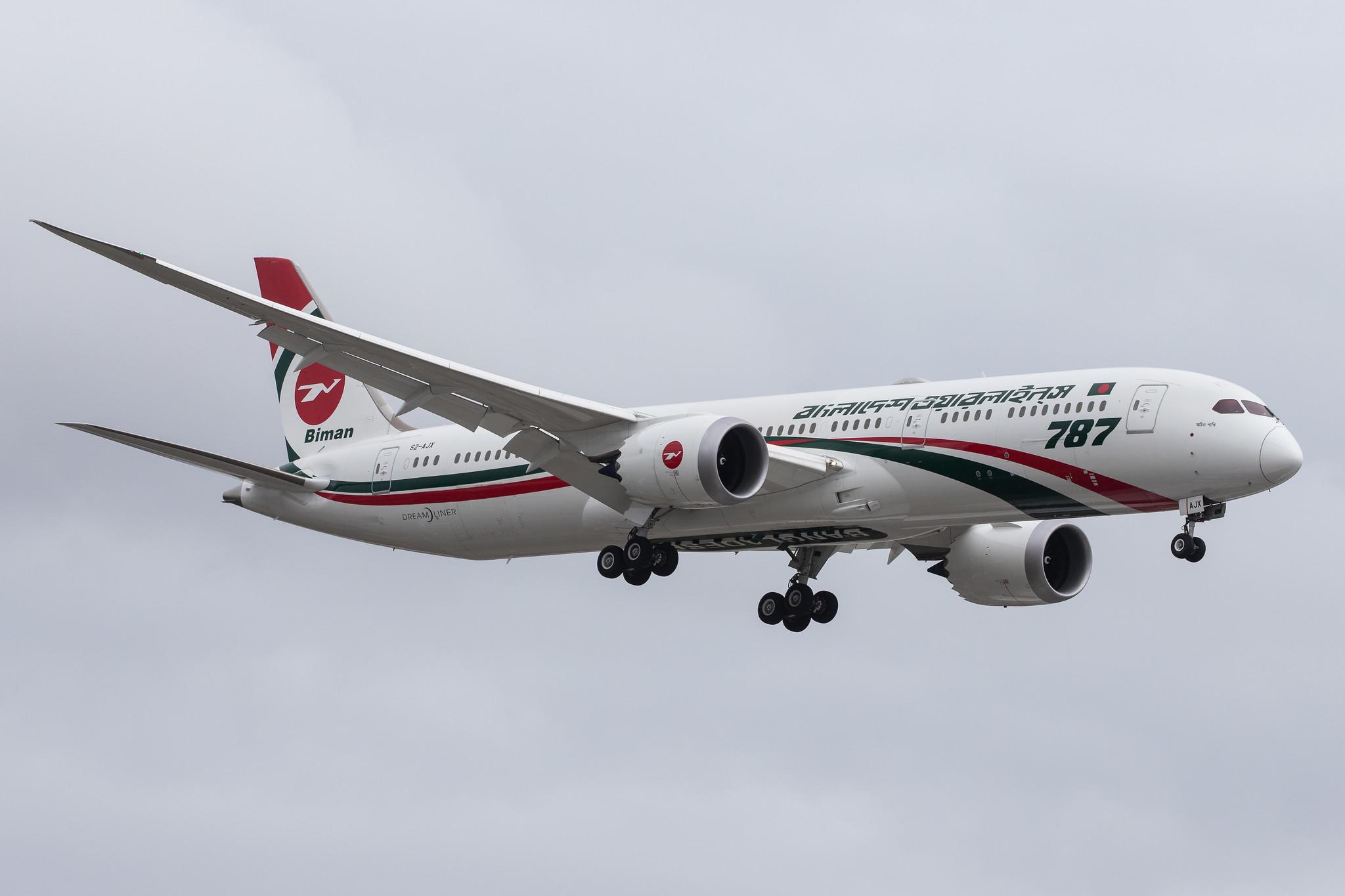 London Heathrow Airport: Biman Bangladesh Airlines (BG / BBC) |  Boeing 787-9 Dreamliner B789 | S2-AJX | MSN 60327