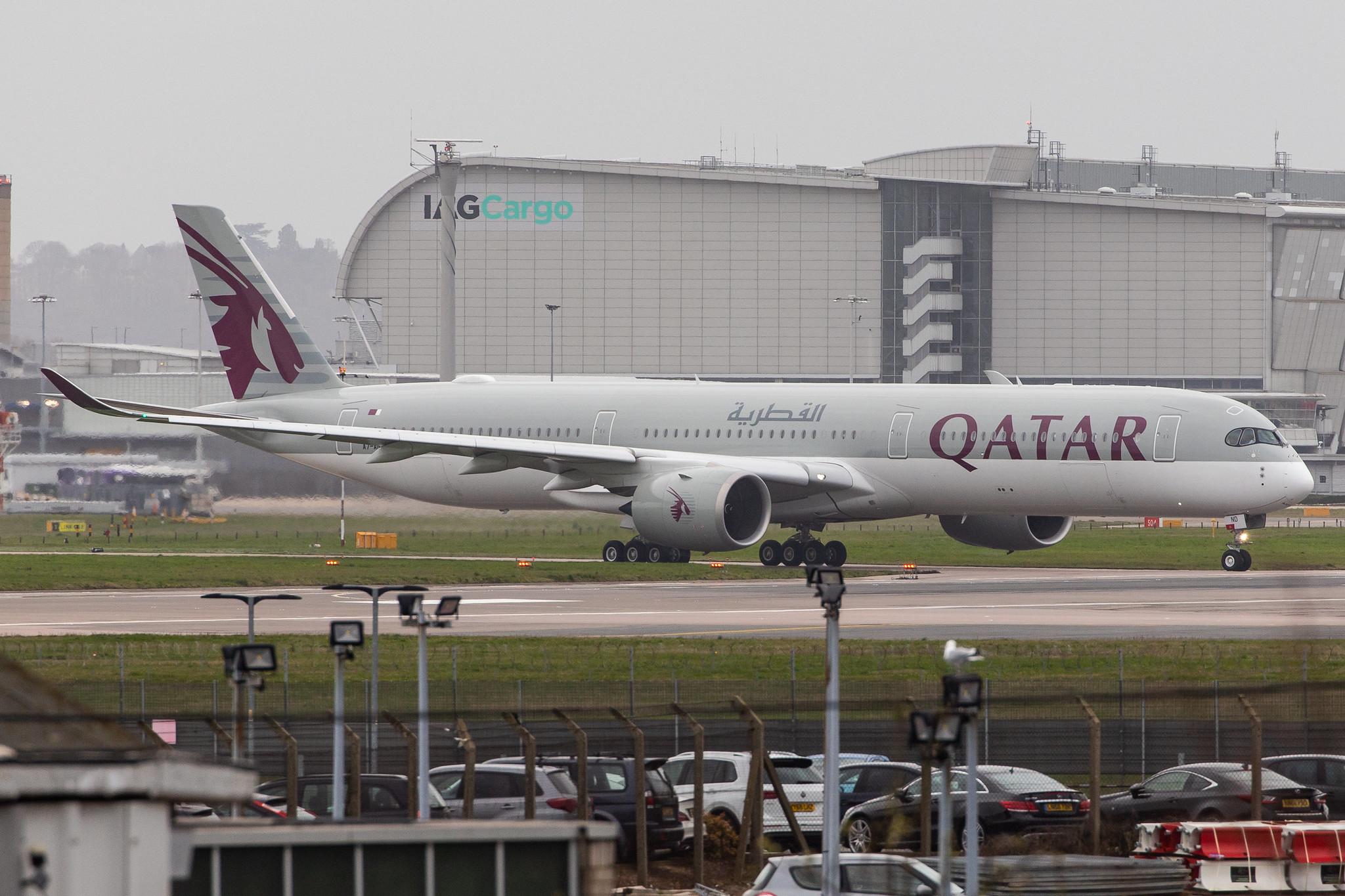 London Heathrow Airport: Qatar Airways (QR / QTR) |  Airbus A350-1041 A35K | A7-AND | MSN 125