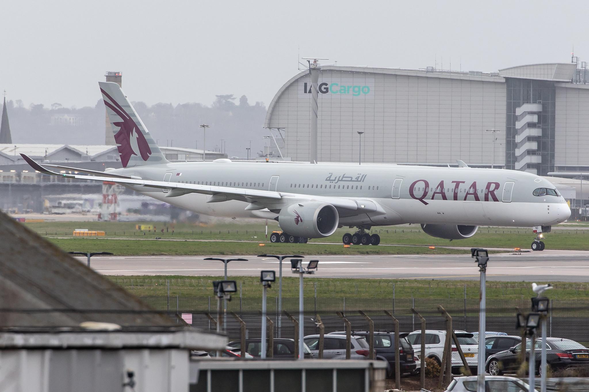 London Heathrow Airport: Qatar Airways (QR / QTR) |  Airbus A350-1041 A35K | A7-AND | MSN 125
