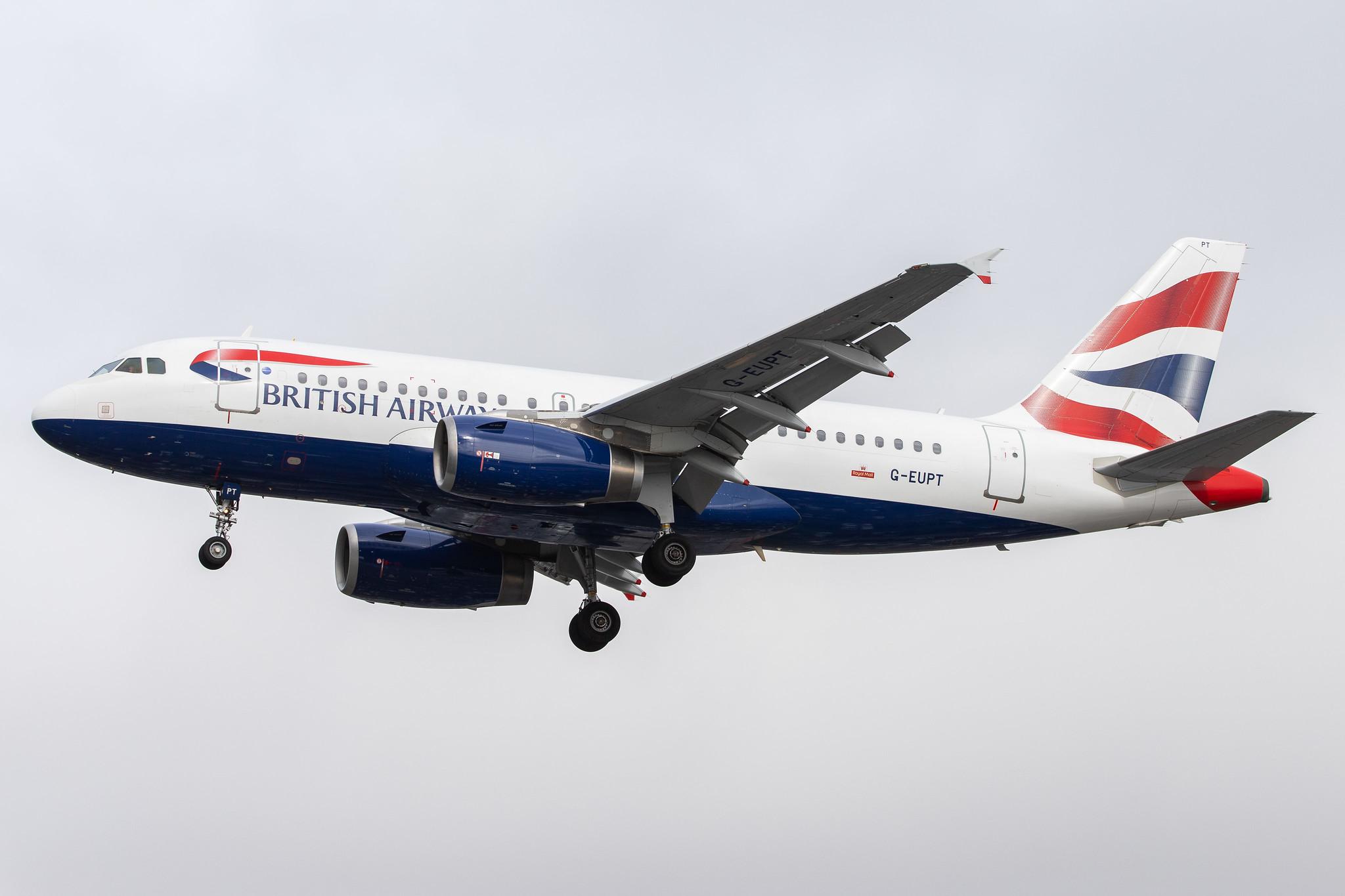 London Heathrow Airport: British Airways (BA / BAW) |  Airbus A319-131 A319 | G-EUPT | MSN 1380