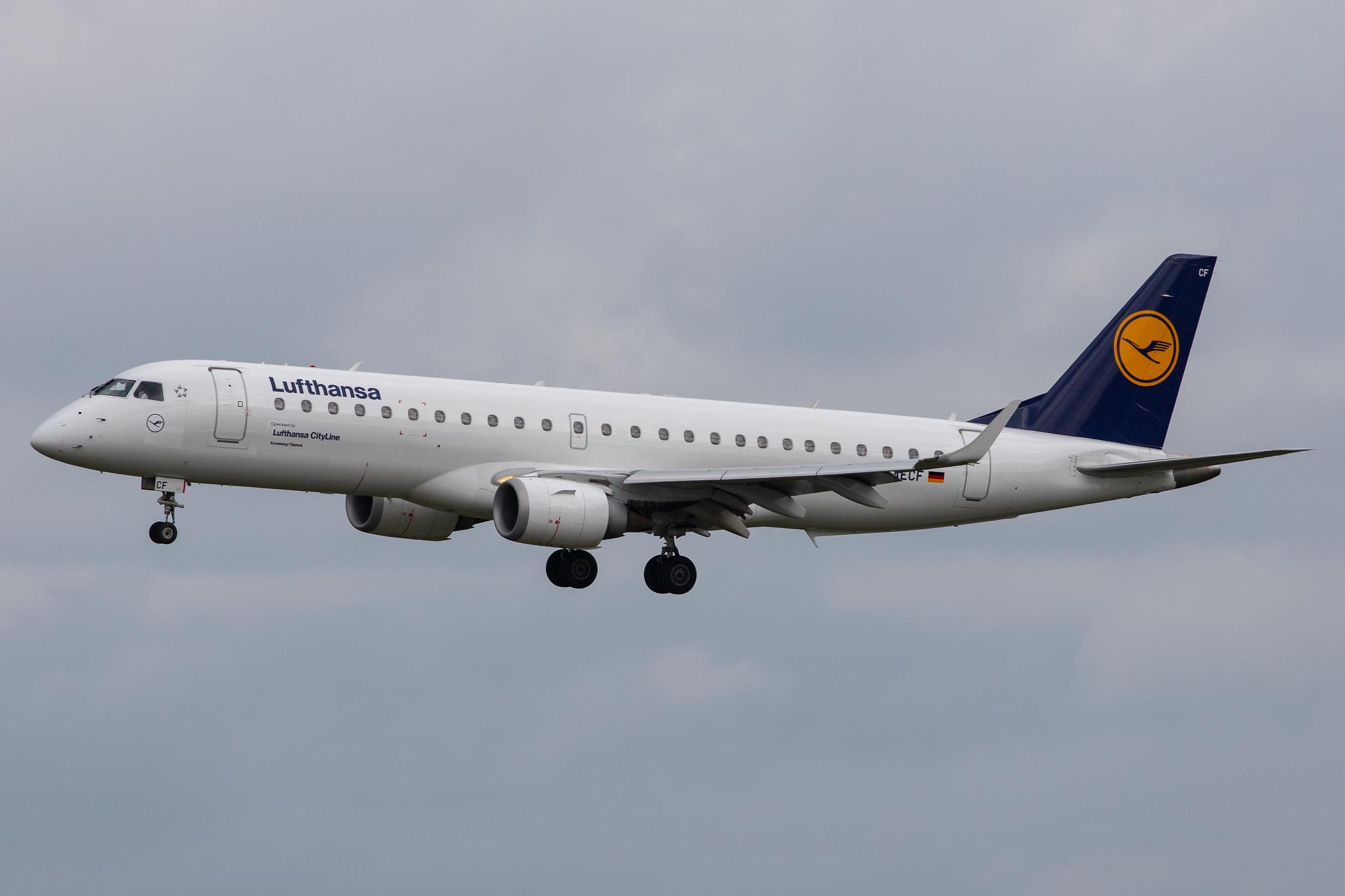 Hamburg Airport: Lufthansa (LH / DLH) | Operator: Lufthansa CityLine |  Embraer E190LR E190 | D-AECF | MSN 19000359