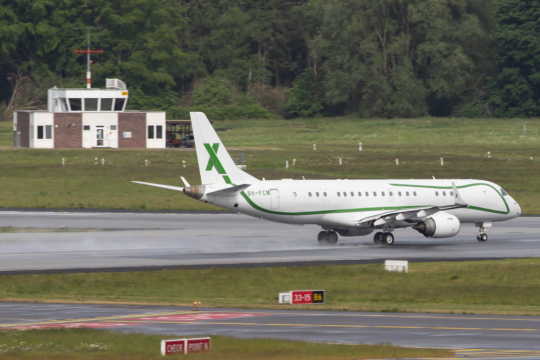 Hamburg Airport: Air X Charter (/ AXY) |  Embraer Lineage 1000 E190 | 9H-FCM | MSN 19000641