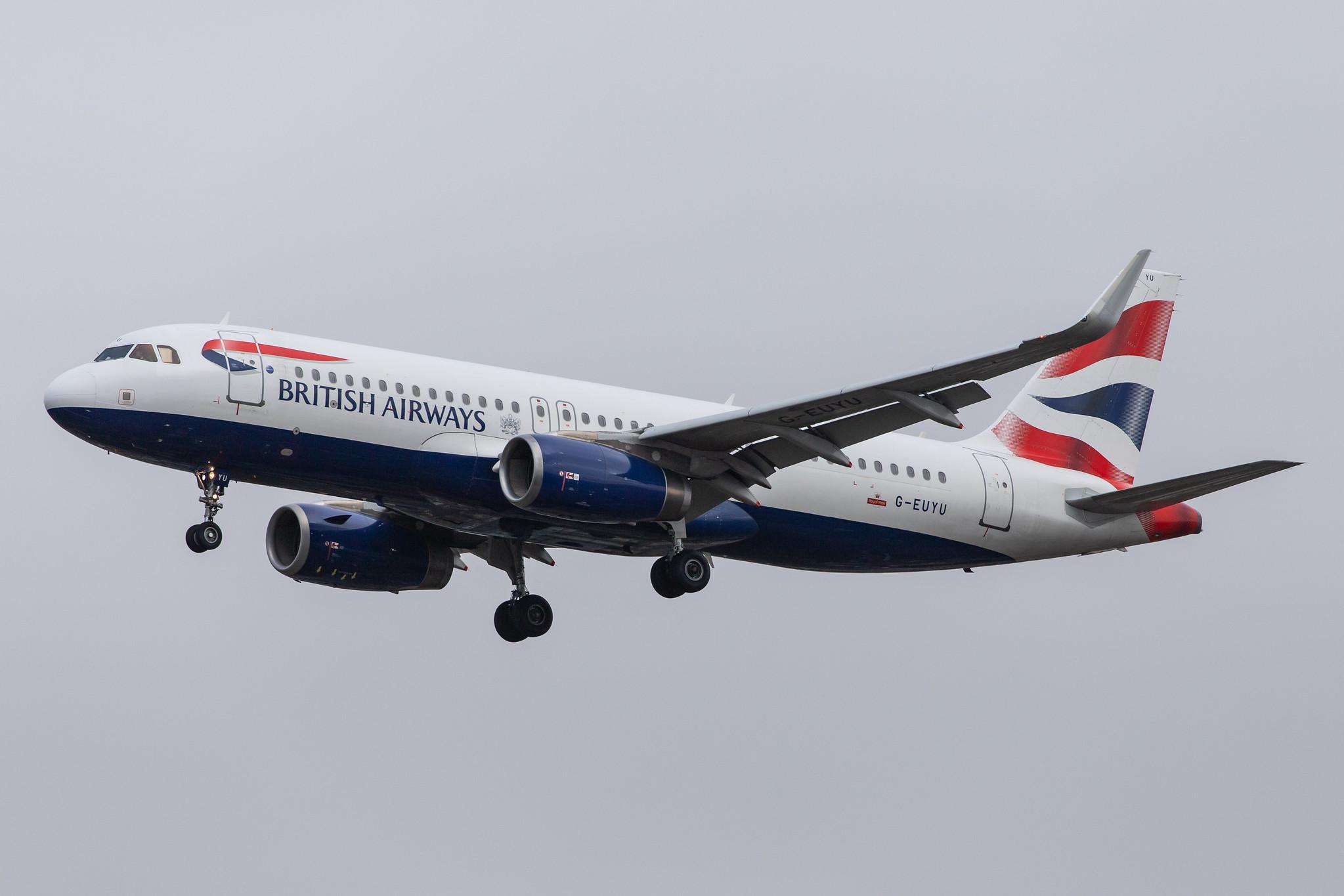 London Heathrow Airport: British Airways (BA / BAW) |  Airbus A320-232 A320 | G-EUYU | MSN 6028