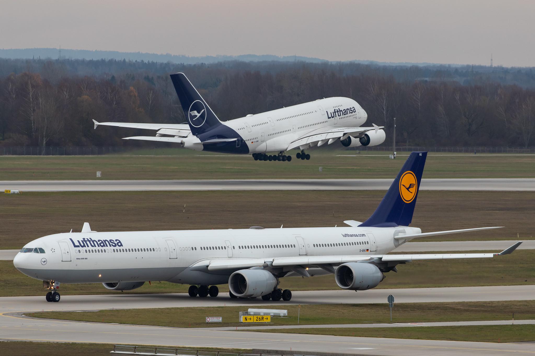 Munich Airport: Lufthansa (LH / DLH) |  Airbus A340-642 A346 | D-AIHU | MSN 0848